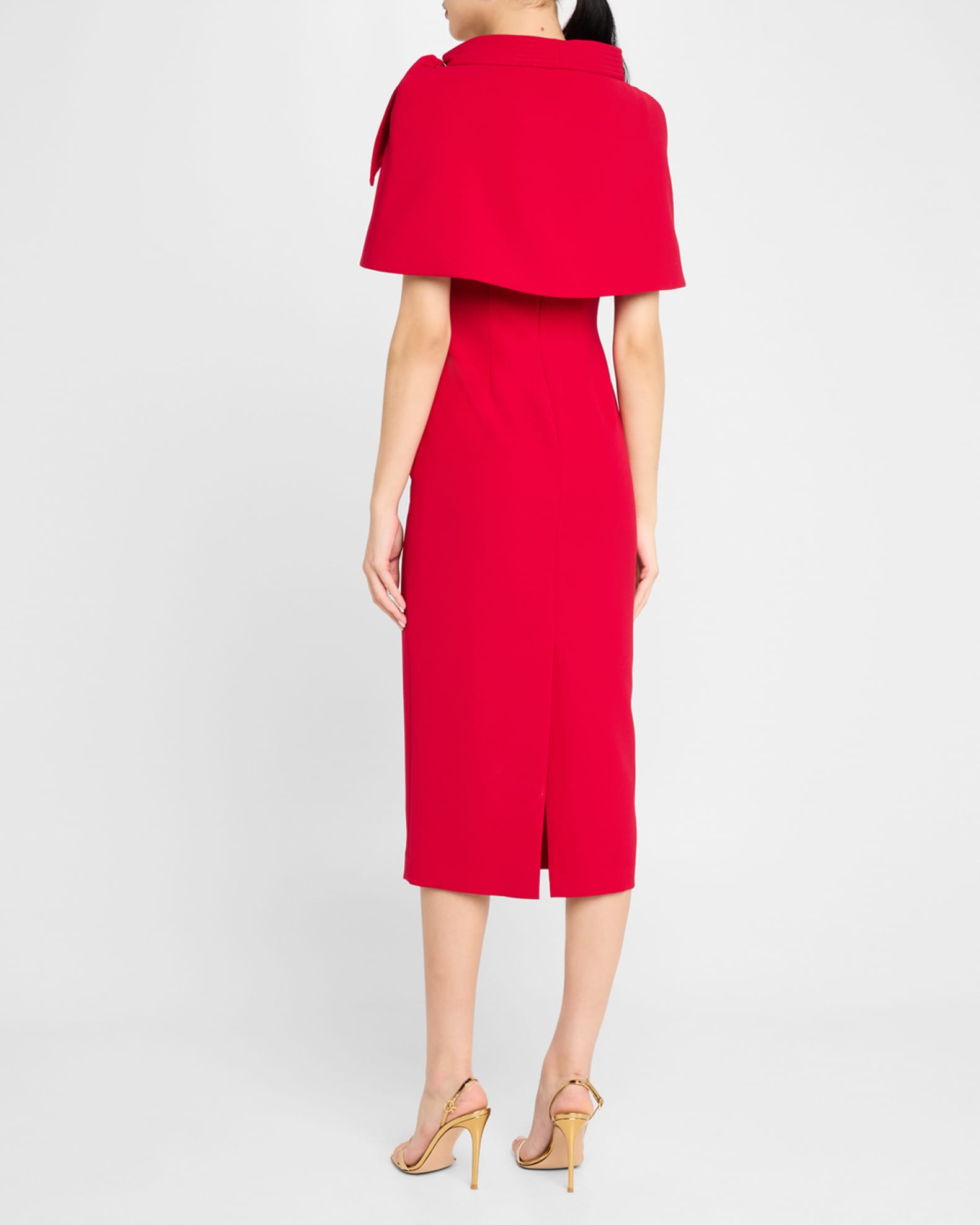 Badgley Mischka High Neck Sheath Dress with Popover Size 0 in Red