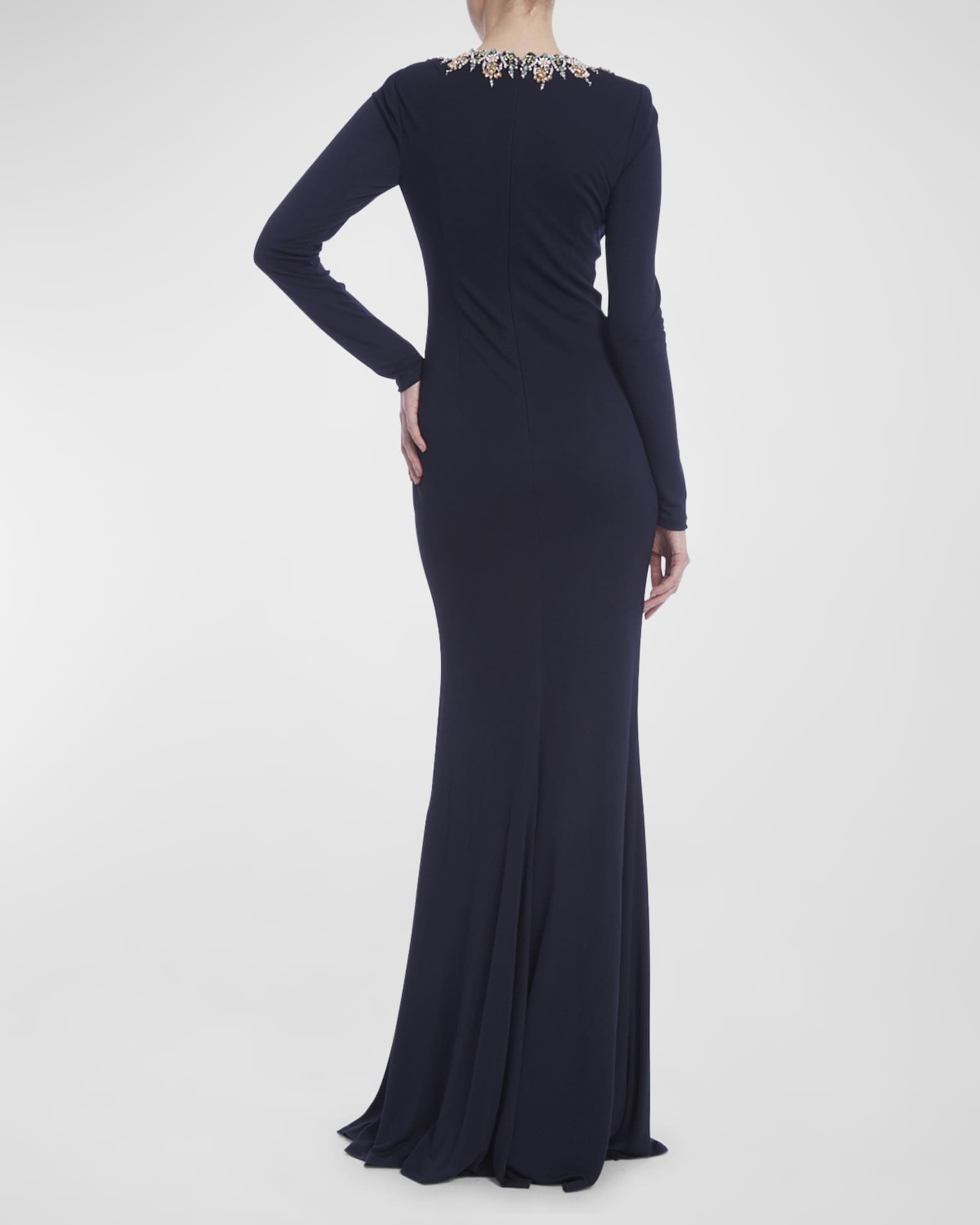 Msk embellished ruched jersey gown discount