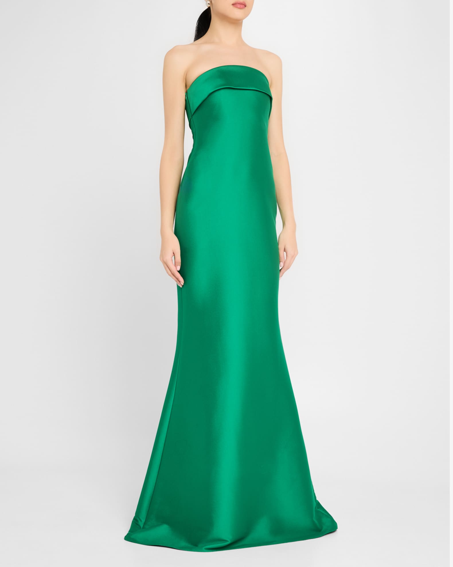 Badgley Mischka Collection Strapless Bow-Back Mermaid Gown | Neiman Marcus