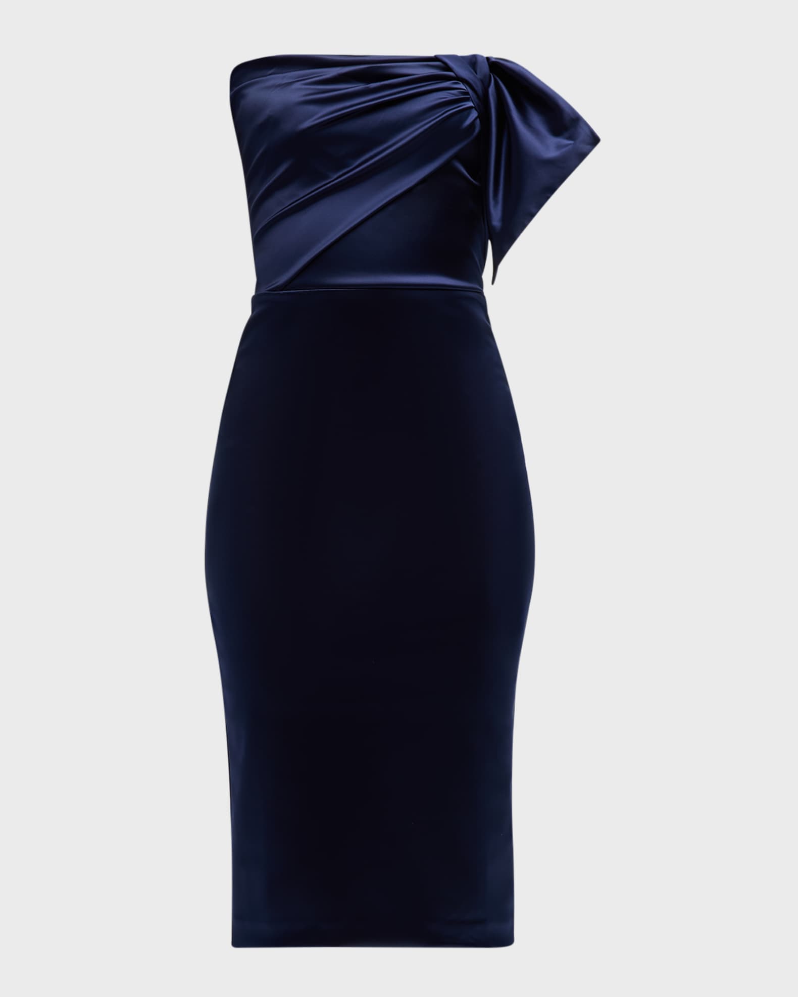 Strapless Bodycon Satin Dress 0