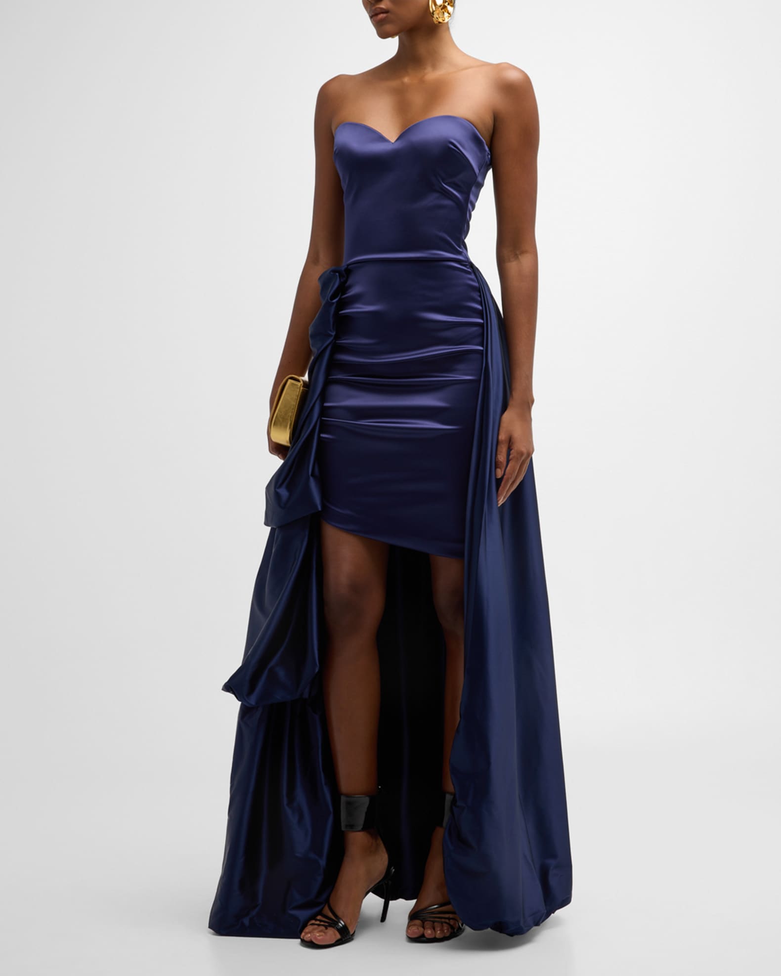 Chiara Boni La Petite Robe Docces High Low Strapless Sweetheart Gown Blue Women s 10 Strapless Gowns