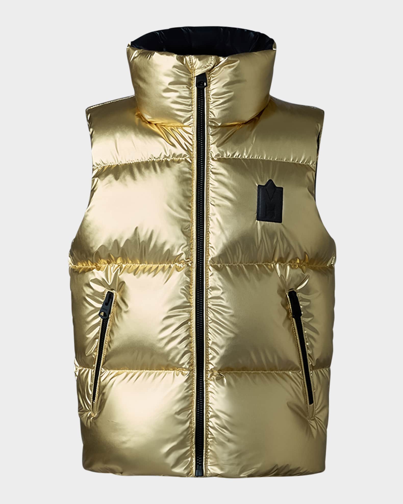 Kid's Charlee Metallic Puffer Vest, Size 4-6 0