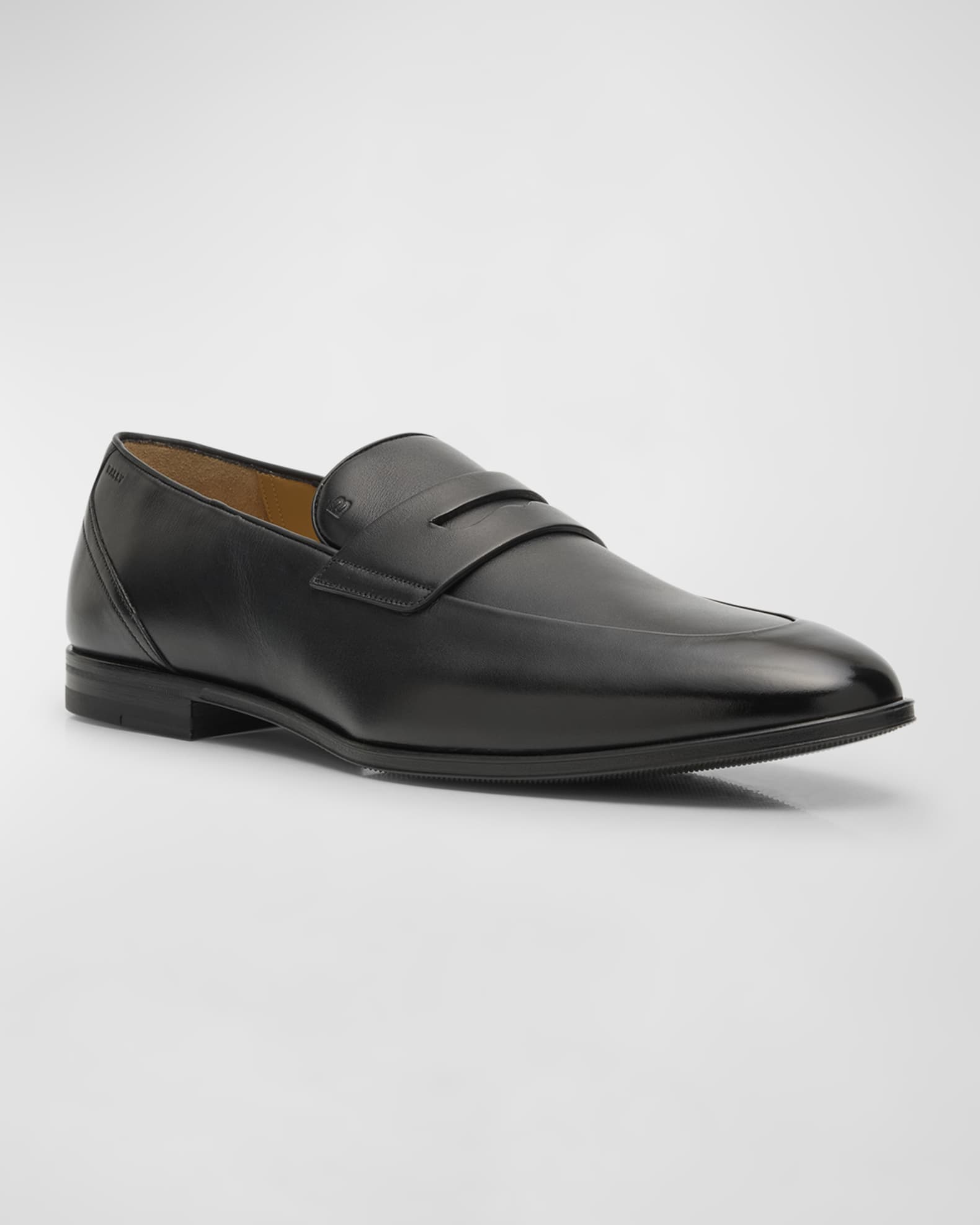 Bally Black Leather Penny Loafers, Brand Size 6 ( US Size 7