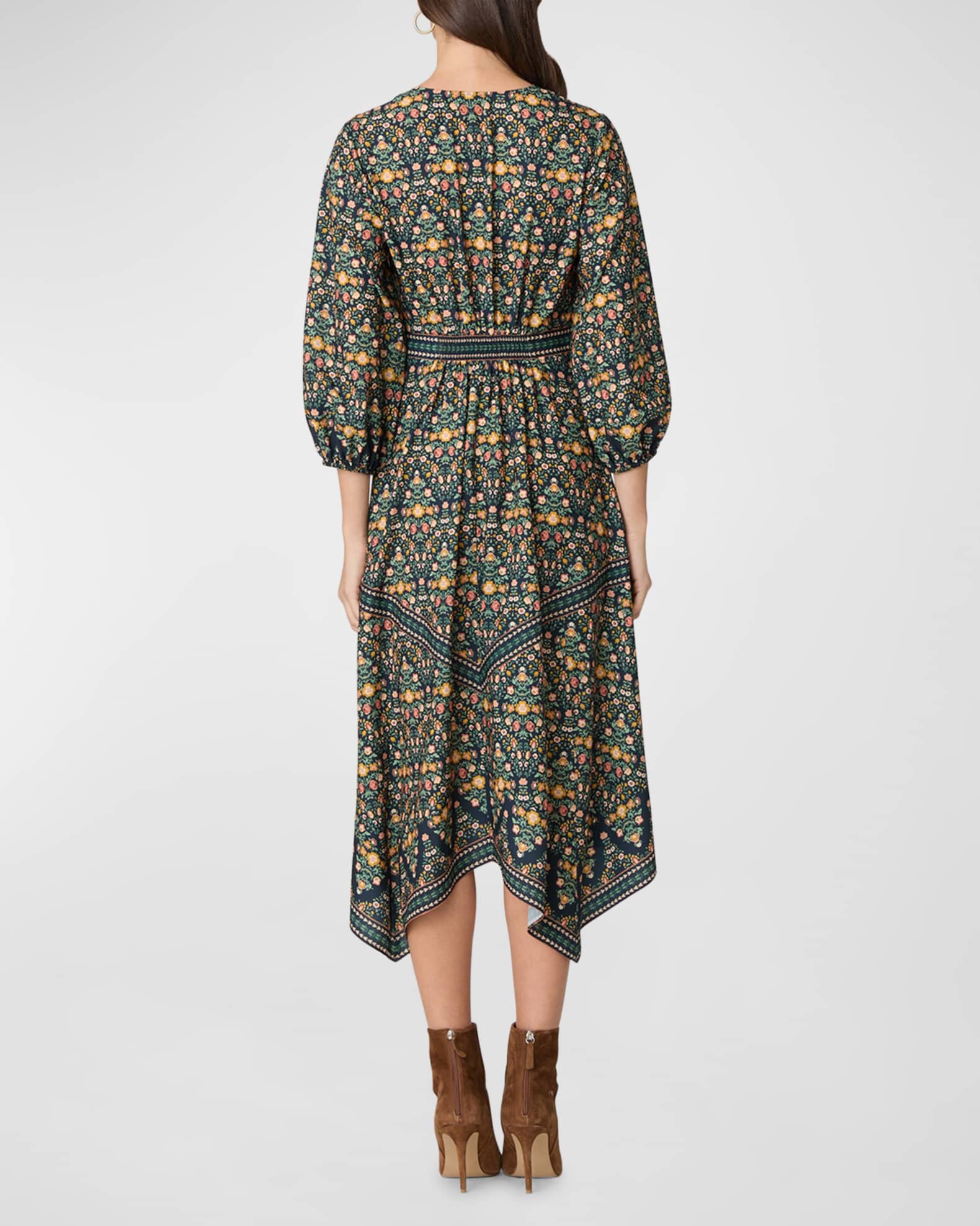 ABRIELLE SHORT SLEEVE HANDKERCHIEF MIDI DRESS main image 1