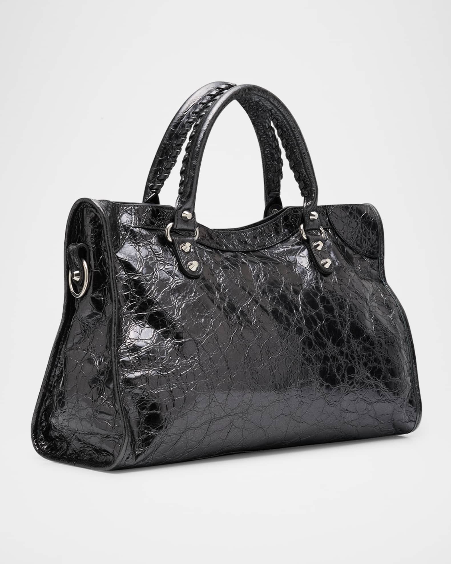 Balenciaga Le City Medium Metallic Leather Top-Handle Bag | Neiman