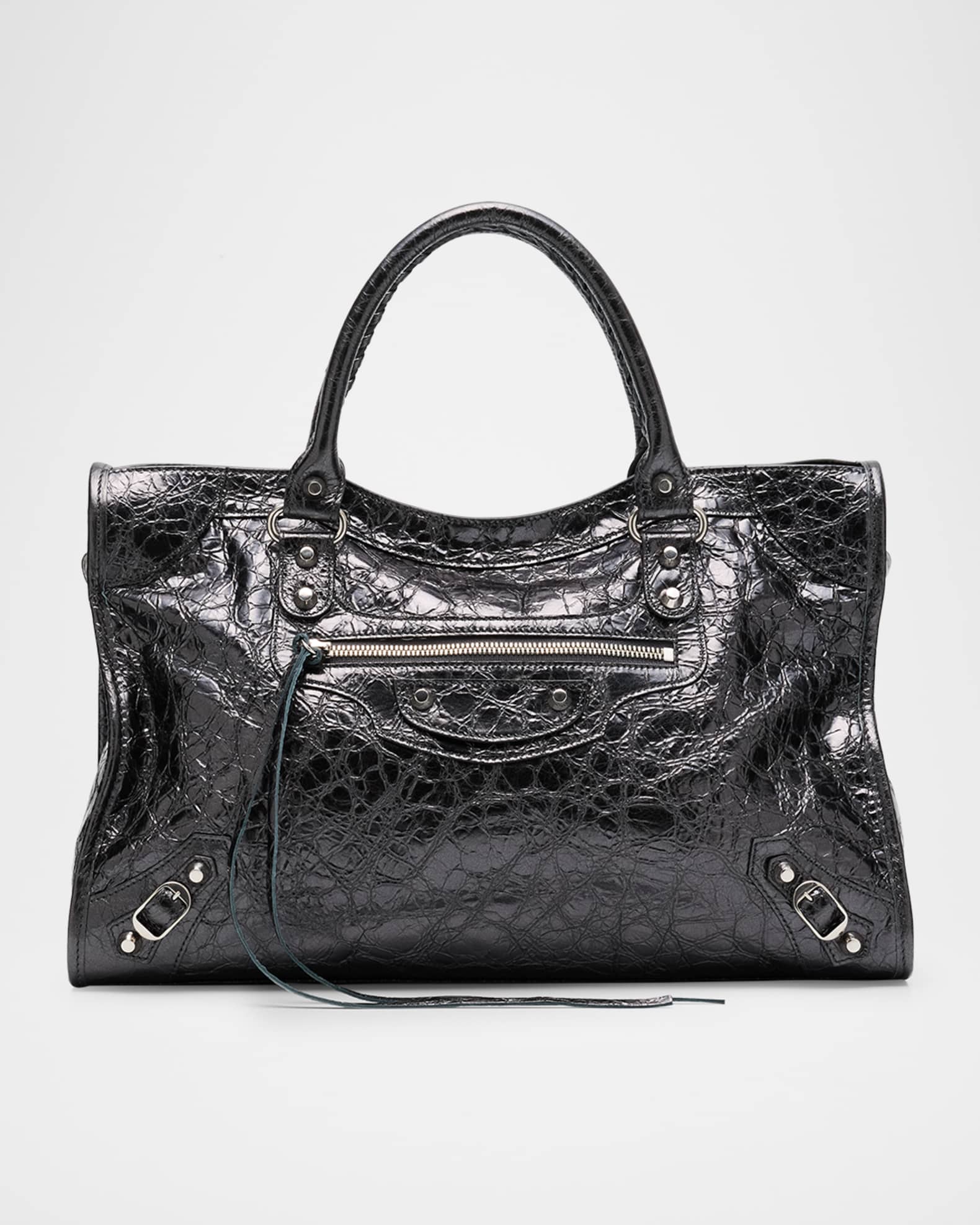 Balenciaga Le City Medium Metallic Leather Top-Handle Bag | Neiman
