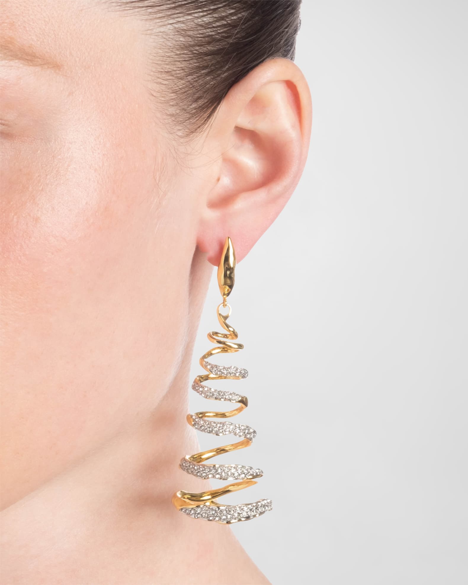 Alexis Bittar Solanales Crystal Spiral Earrings Neiman Marcus