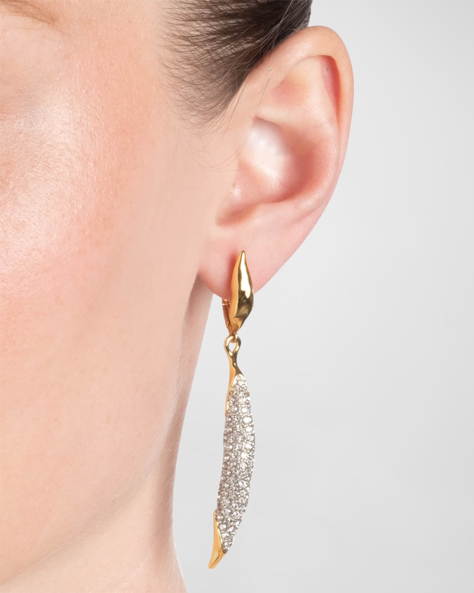 Solanales Crystal Sliver Leverback Earrings 1