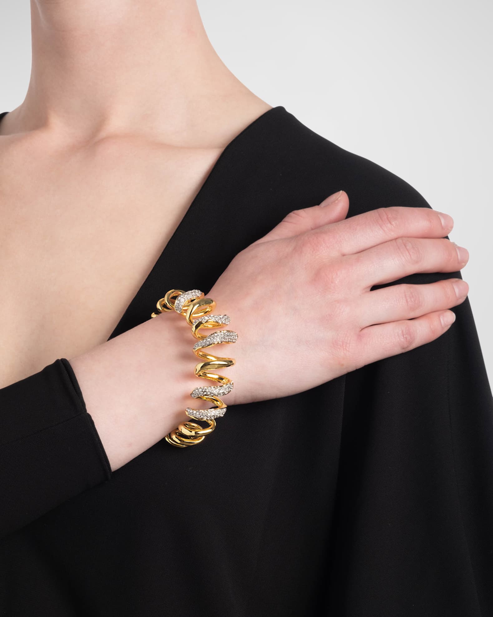 Alexis Bittar Solanales Crystal Spiral Cuff Neiman Marcus
