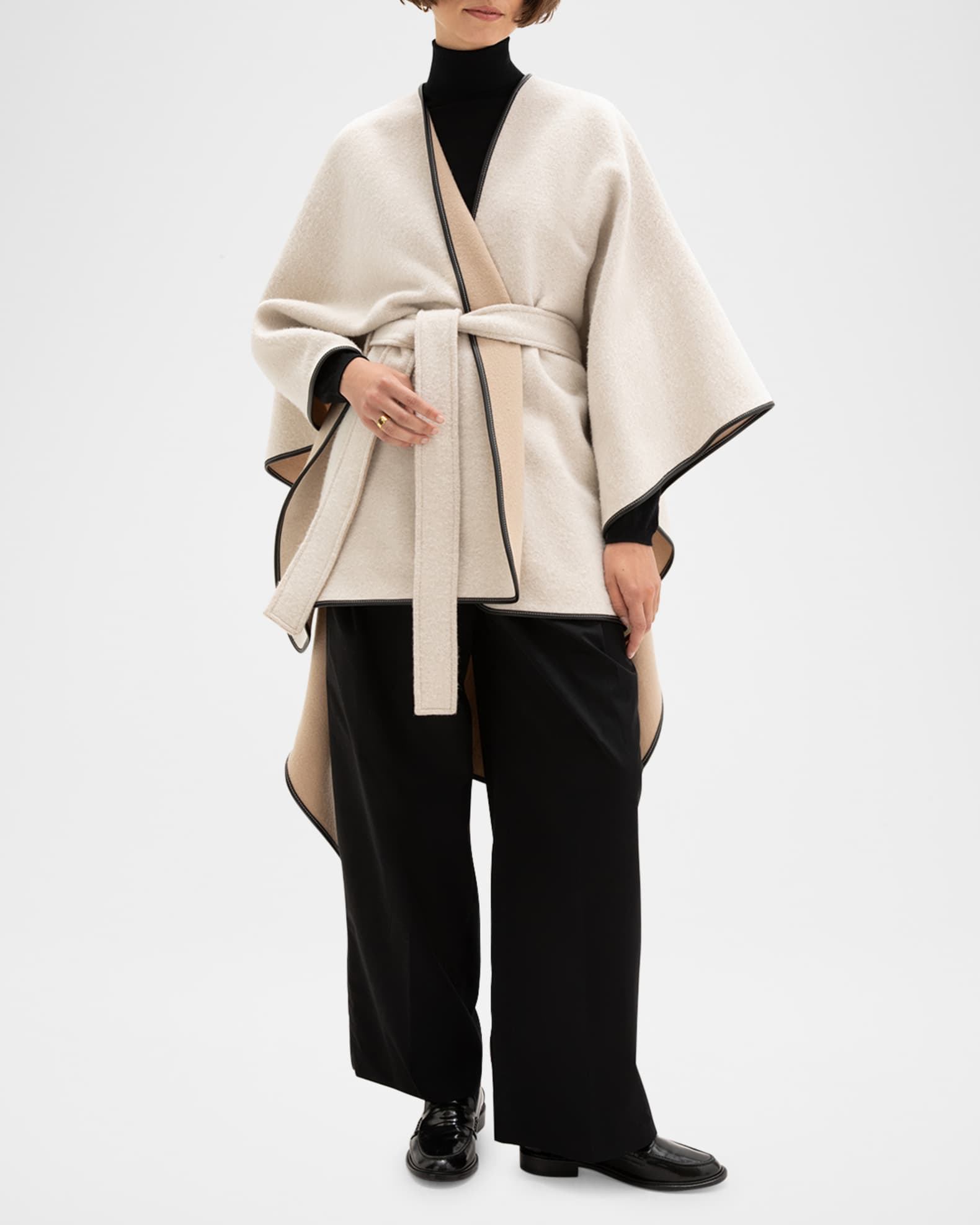 Belted Wool-Cashmere Cape  0
