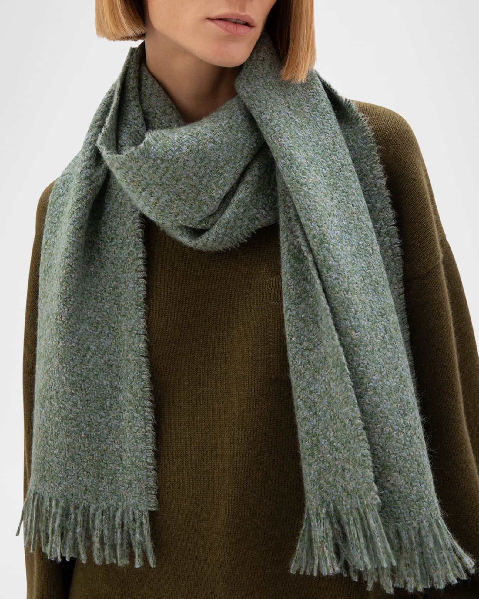 Brushed Boucle Cashmere-Silk Scarf 1