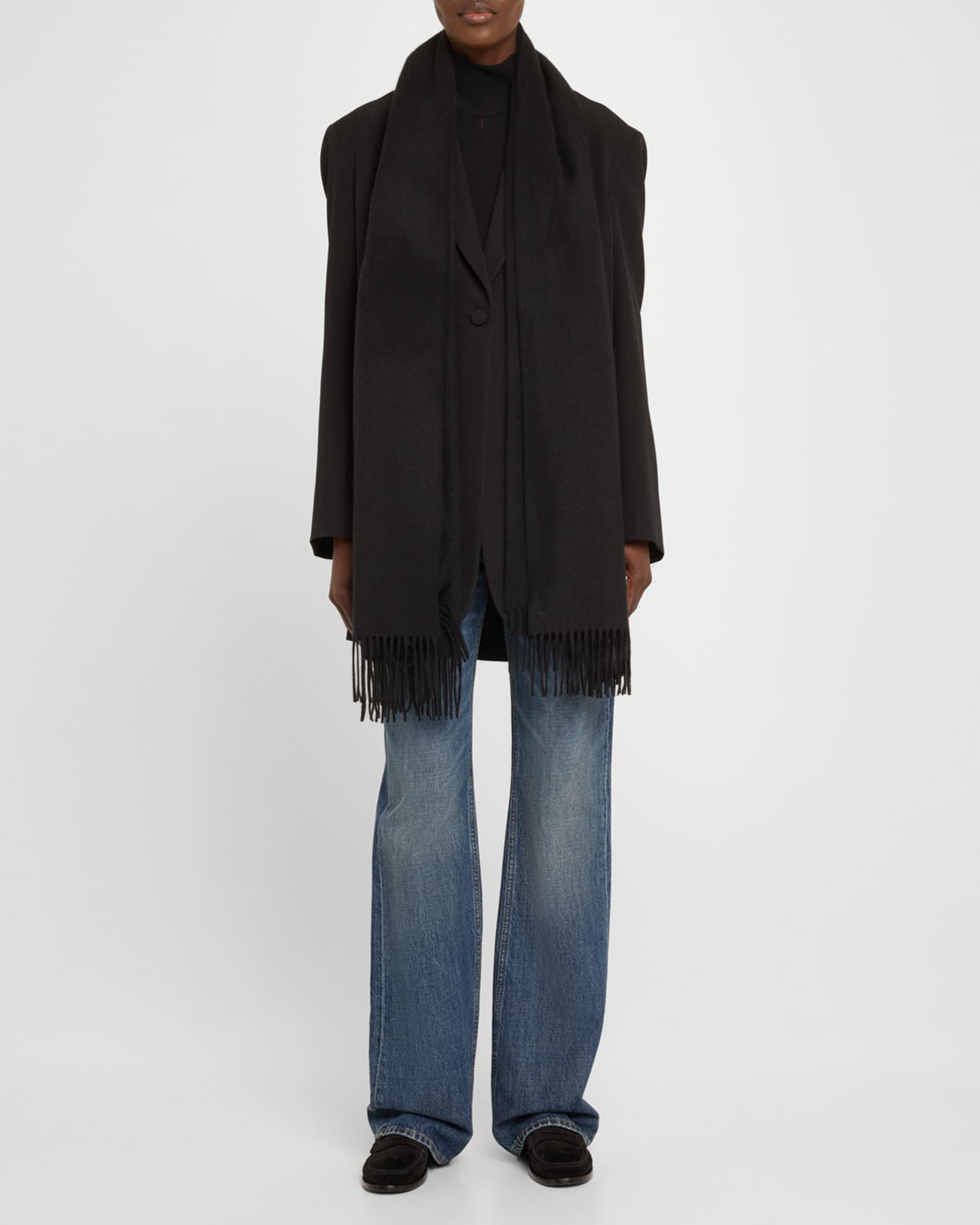 Fringe Cashmere Stole 1