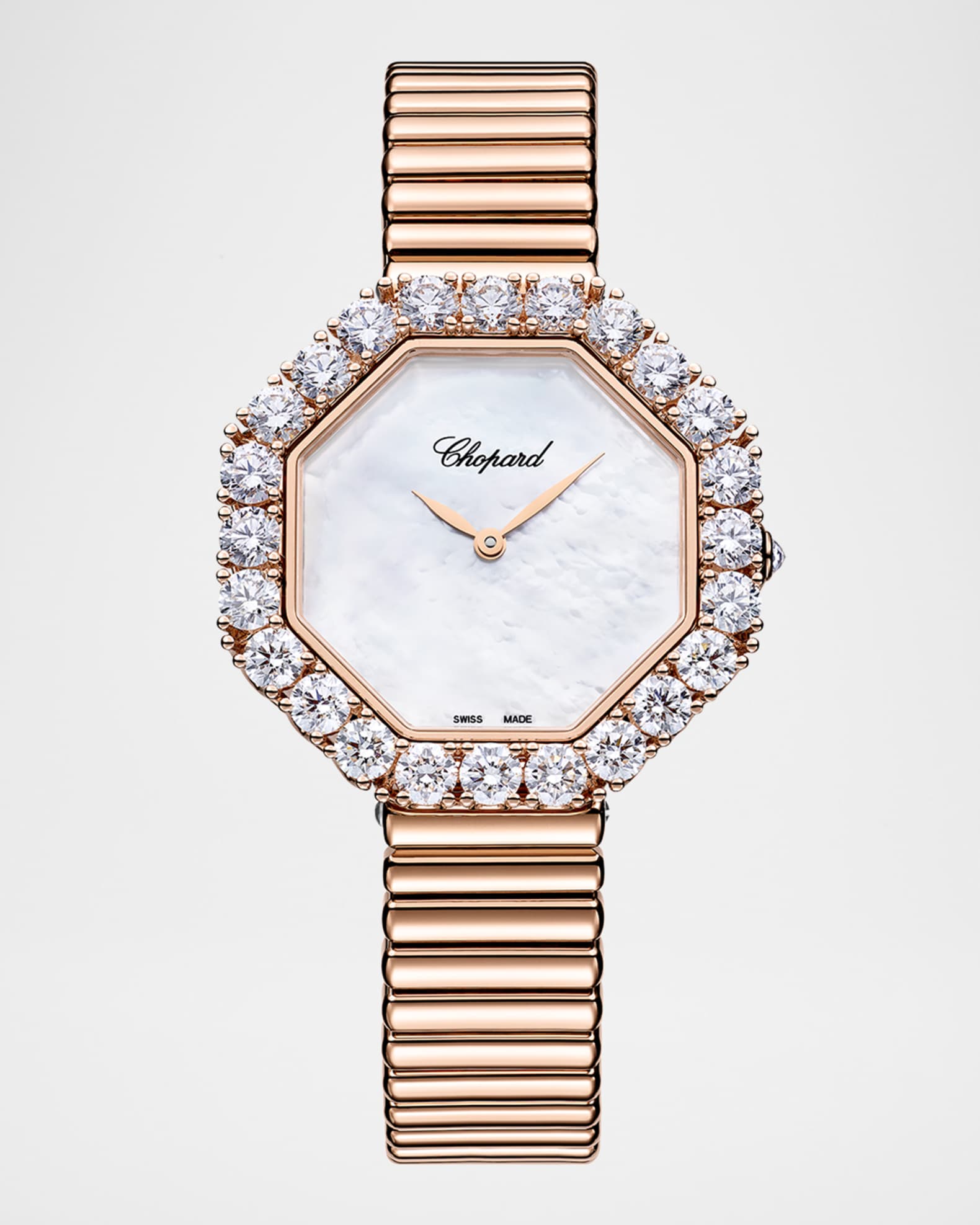 32mm L'Heure du Diamant Octagonal 18K Rose Gold Watch 0