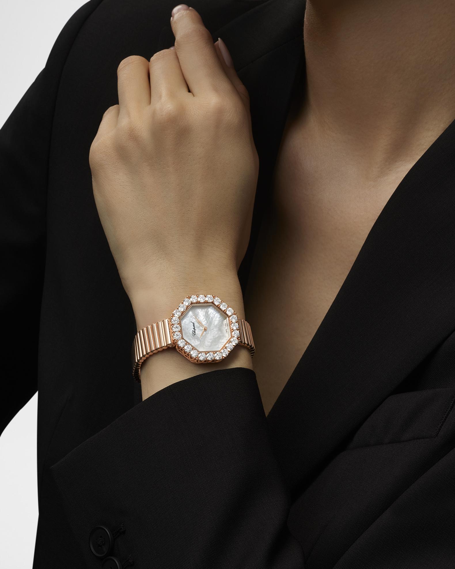 Chopard 32mm L'Heure du Diamant Octagonal 18K Rose Gold Watch | Neiman ...