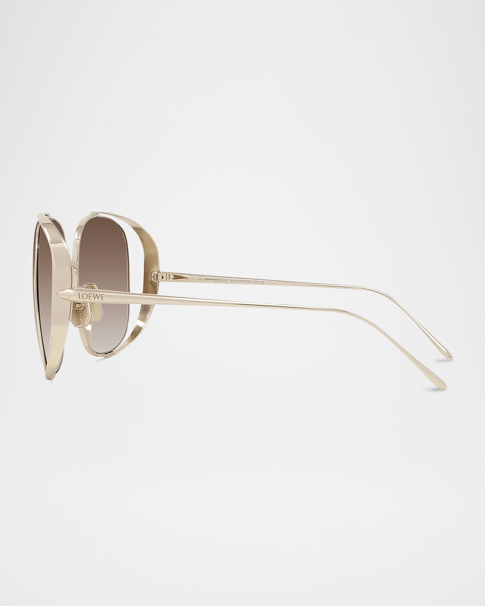 LOEWE Metal Logo-Print Rectangle Sunglasses | Neiman Marcus