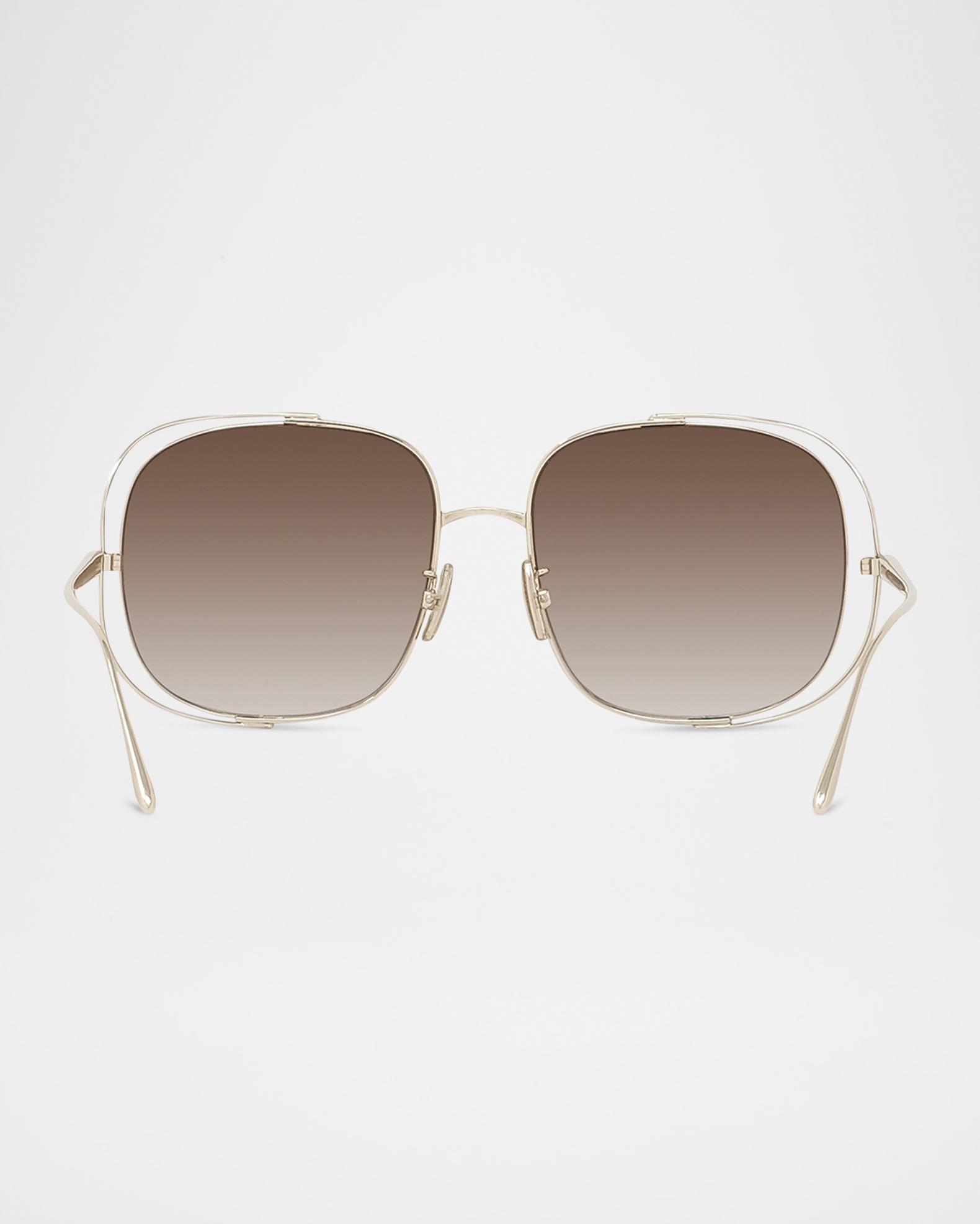 LOEWE Metal Logo-Print Rectangle Sunglasses | Neiman Marcus