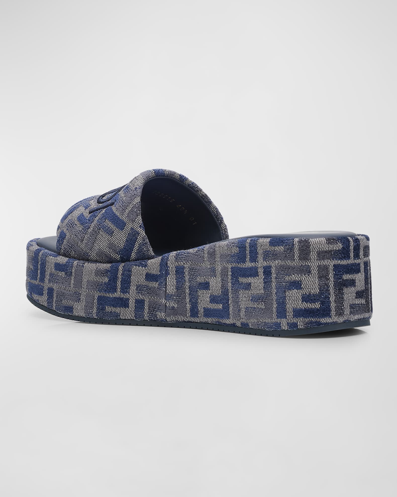 Fendi Sunshine FF Chenille Jacquard Platform Sandals
