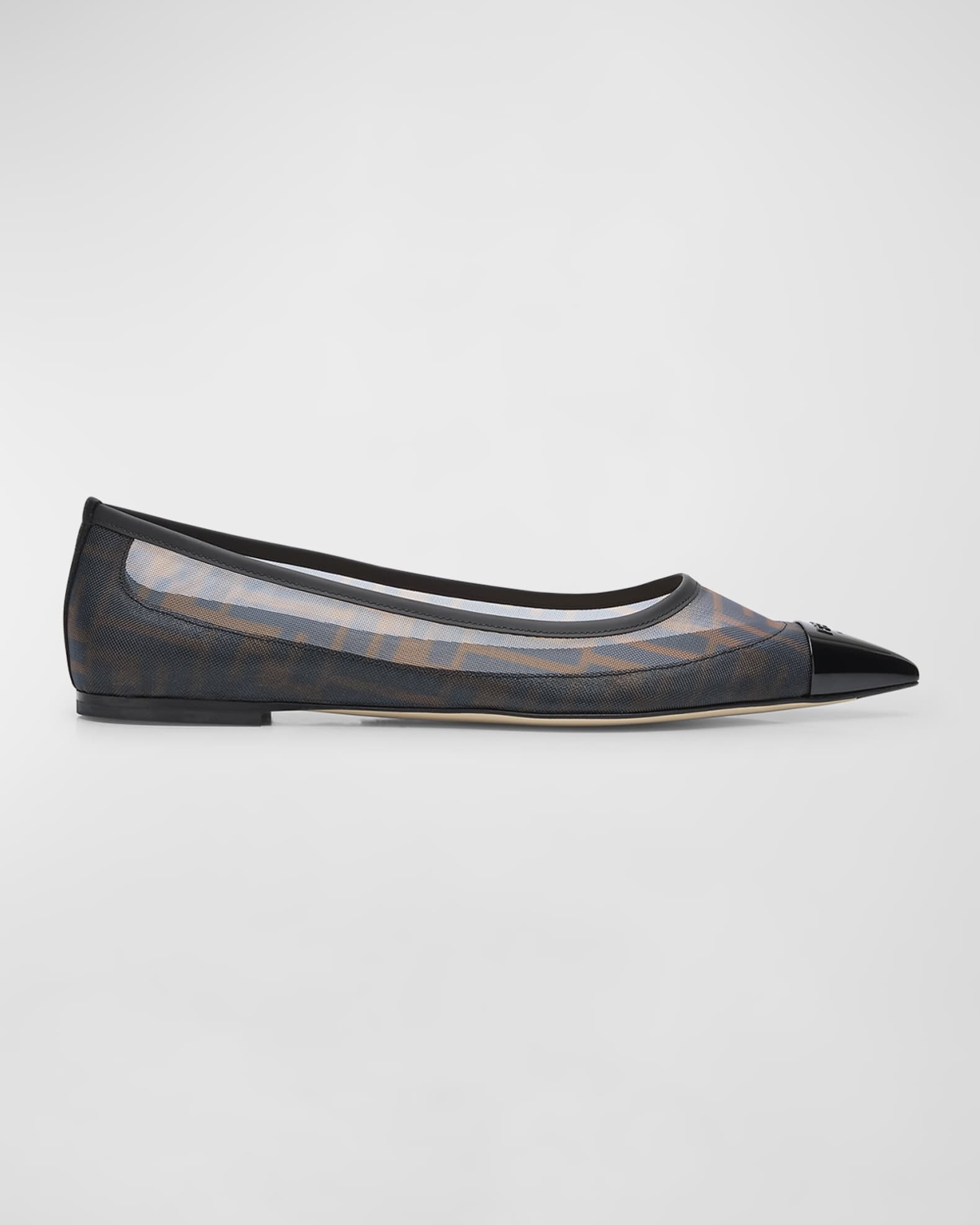 Fendi Colibri FF Mesh Pointed Ballerina Flats Neiman Marcus