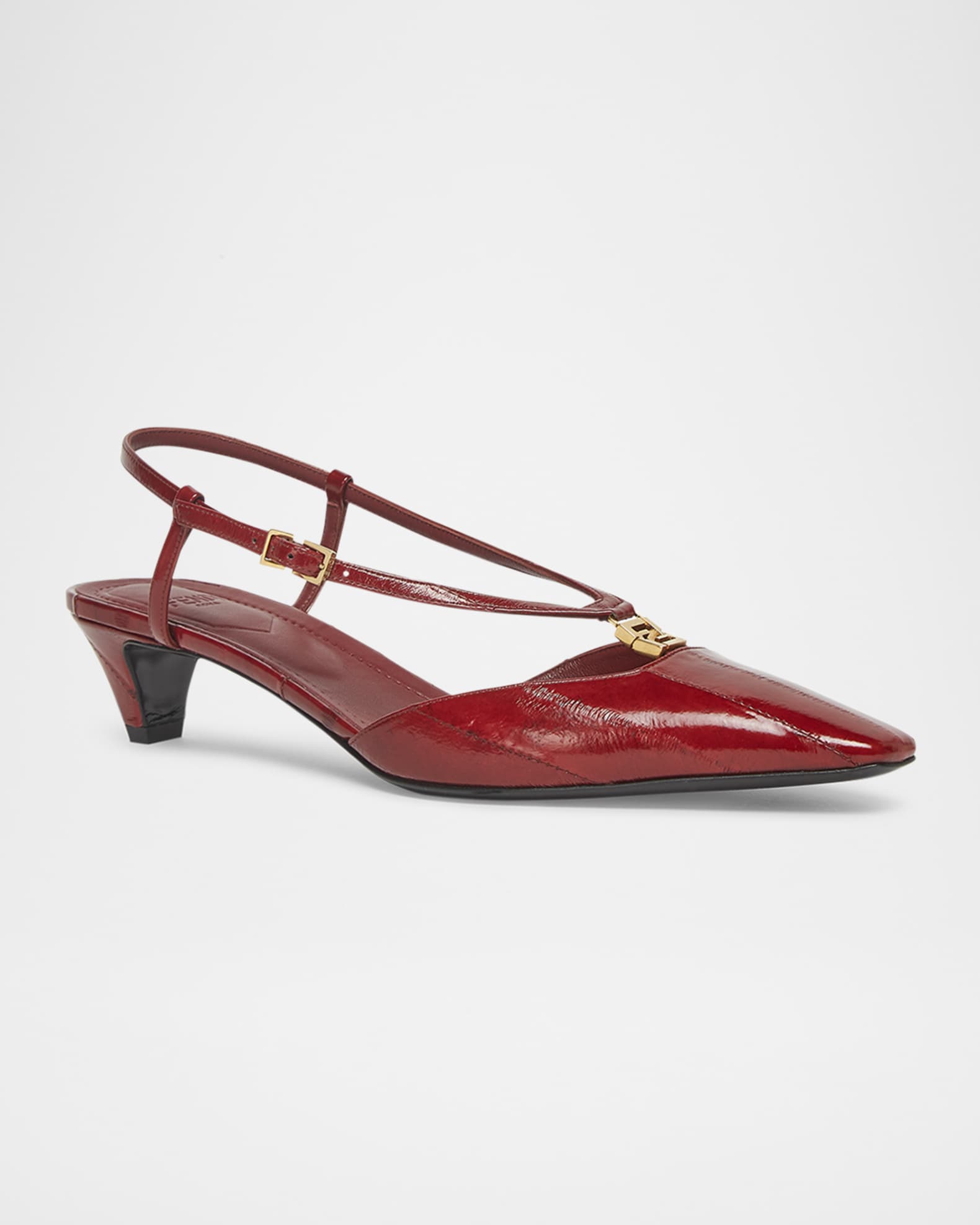 FFold Slingback Eel Leather Pumps 1