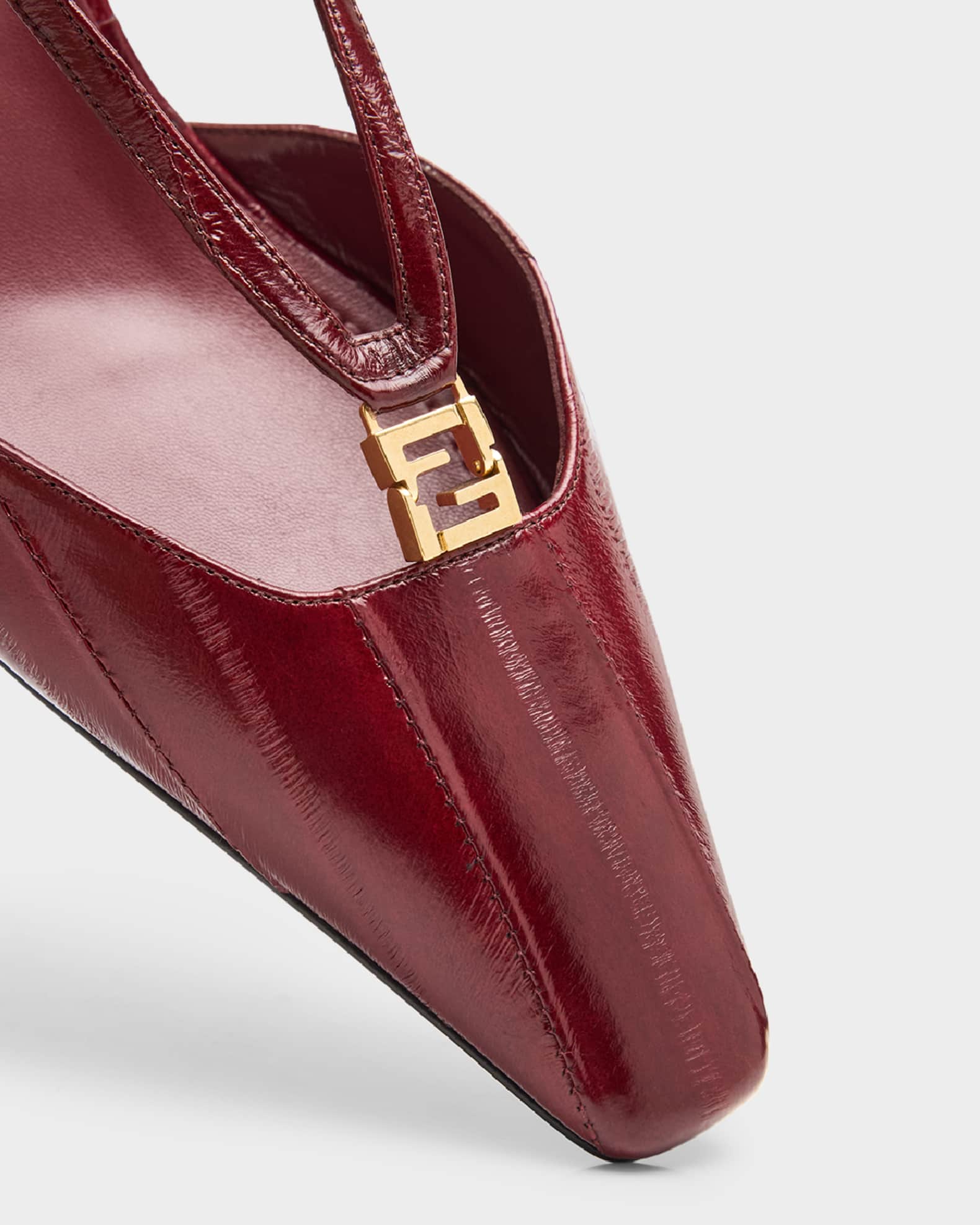 サンダル・ミュール FENDI FW25 Two-tone leather FFold pumps (8J8703AU29 F1STM) Fendi FFold Leather Brown | Fendi