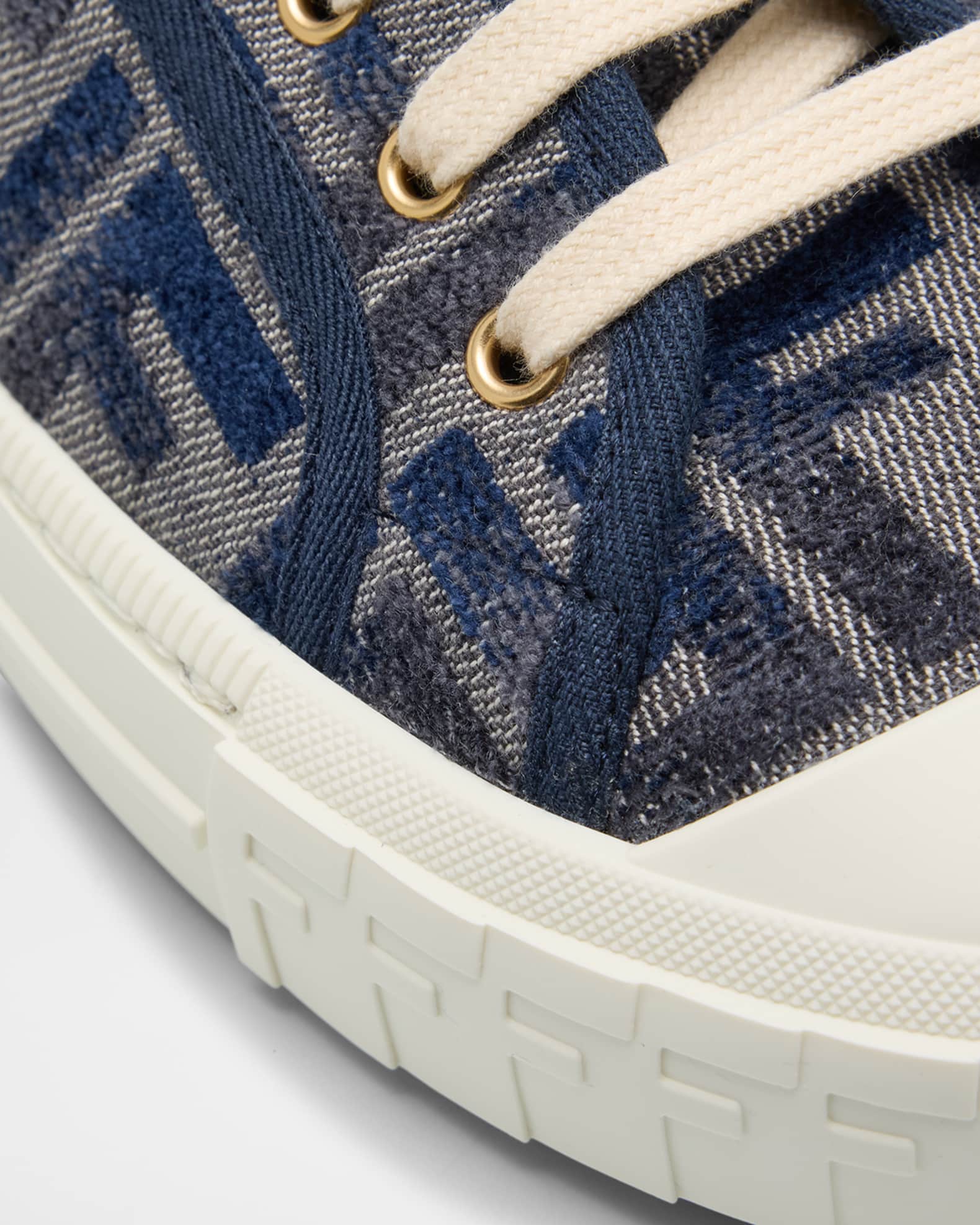 Fendi Domino FF Chenille Jacquard Low-Top Sneakers | Neiman