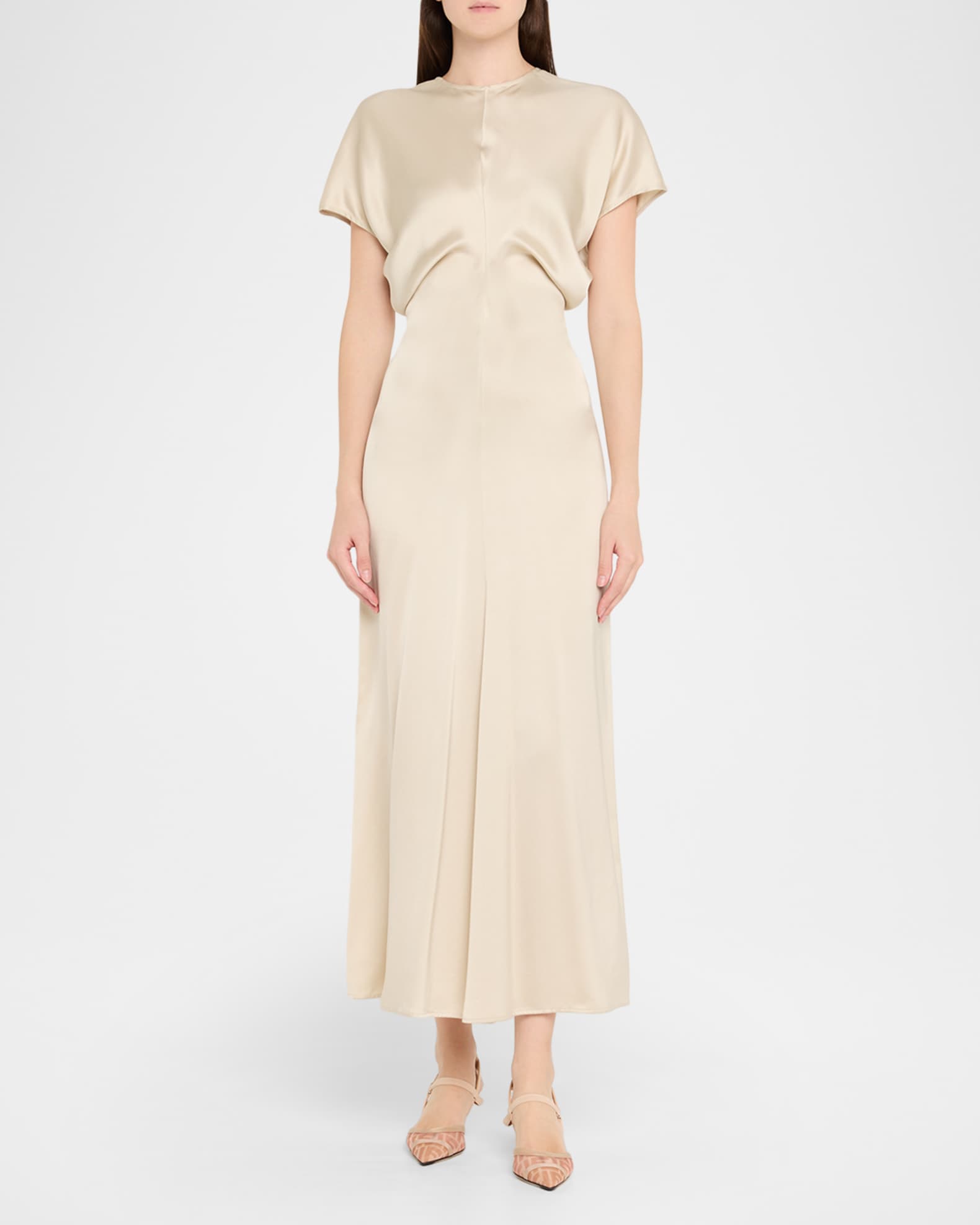 mesh ruched midi dress MESH RUCHED BODYCON DRESS M