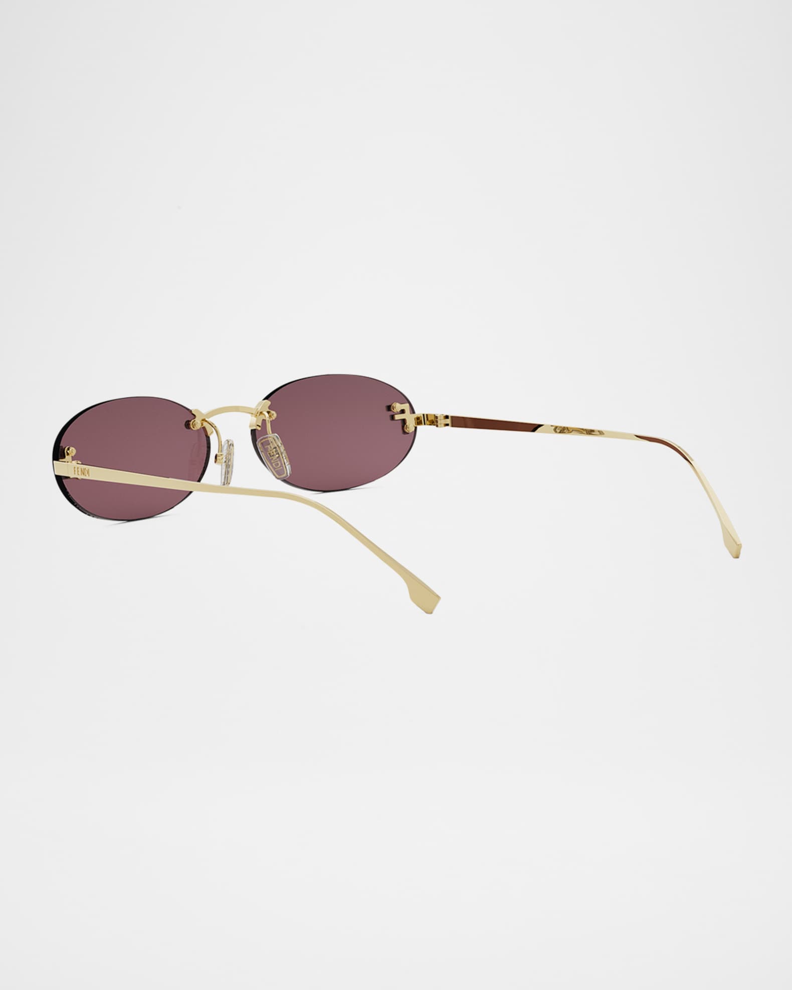 Fendi FF Crystal Metal Oval Sunglasses | Neiman Marcus