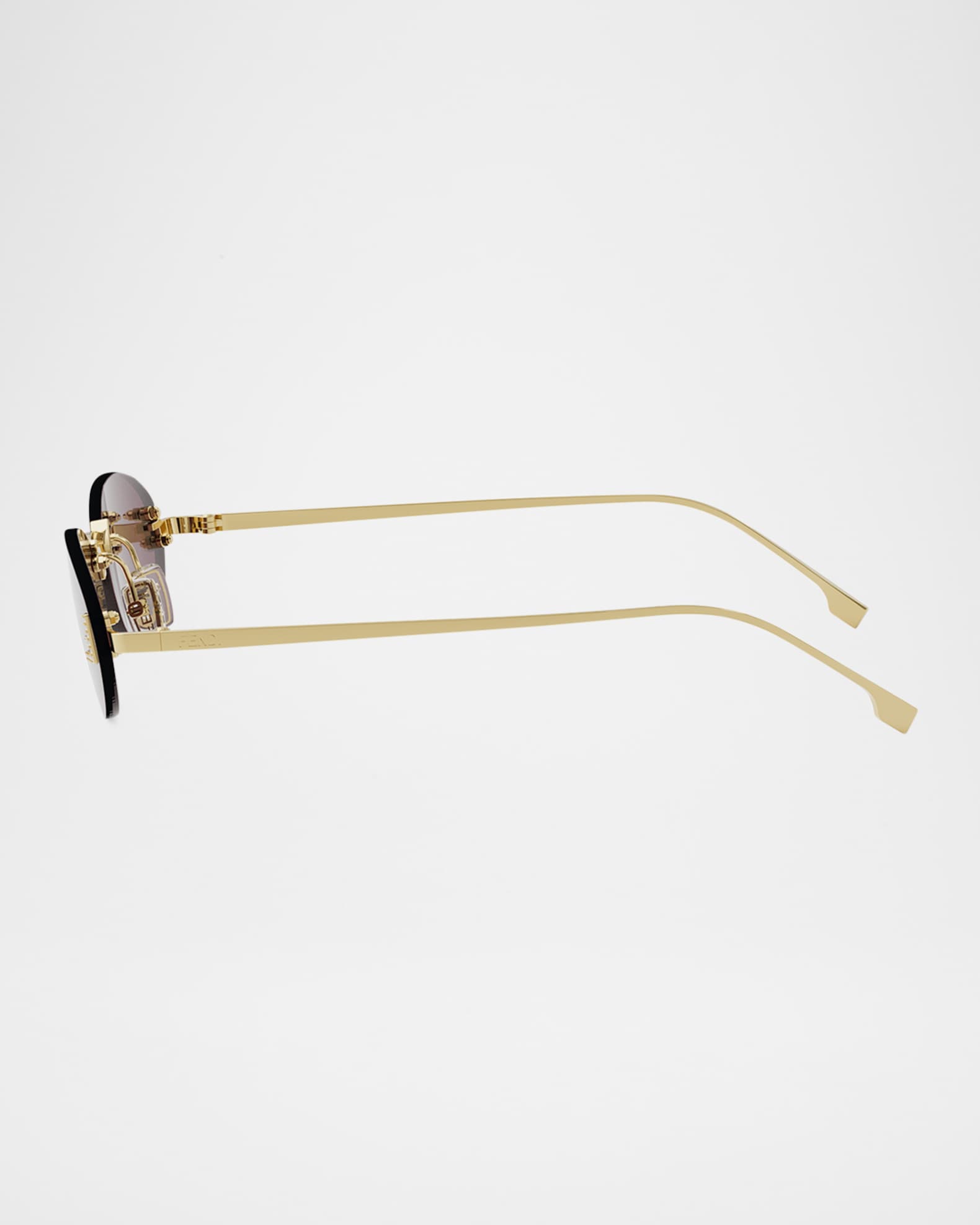 Fendi FF Crystal Metal Oval Sunglasses | Neiman Marcus