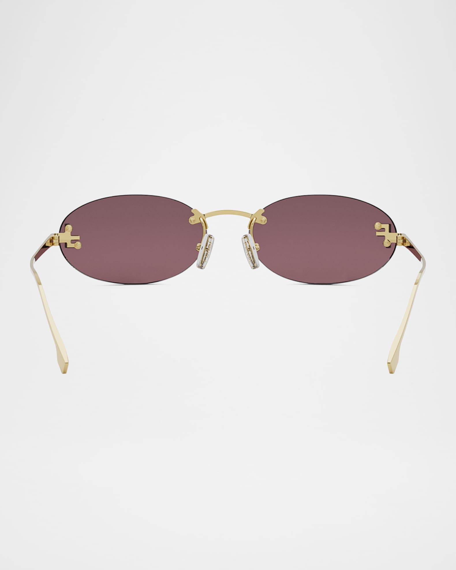 Fendi FF Crystal Metal Oval Sunglasses | Neiman Marcus
