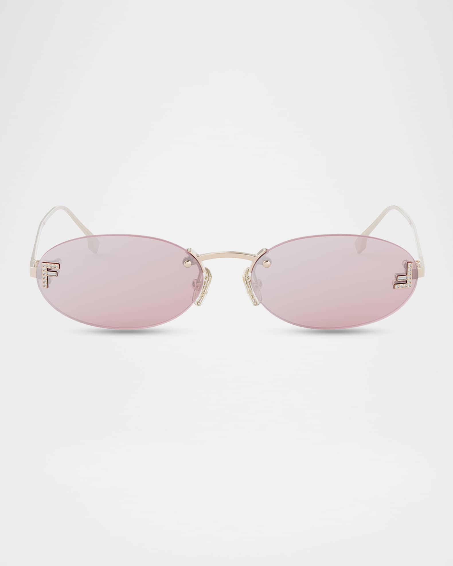 FF Crystal Metal Oval Sunglasses 0