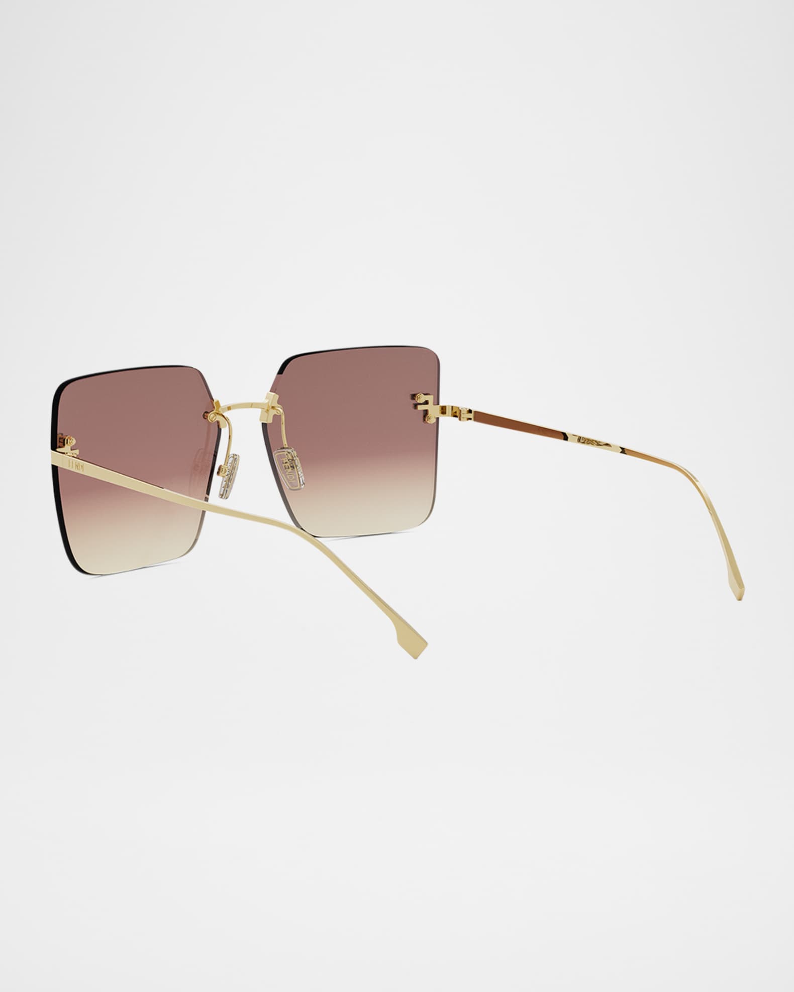 Oversized Rimless Square Metal & Nylon Sunglasses 1