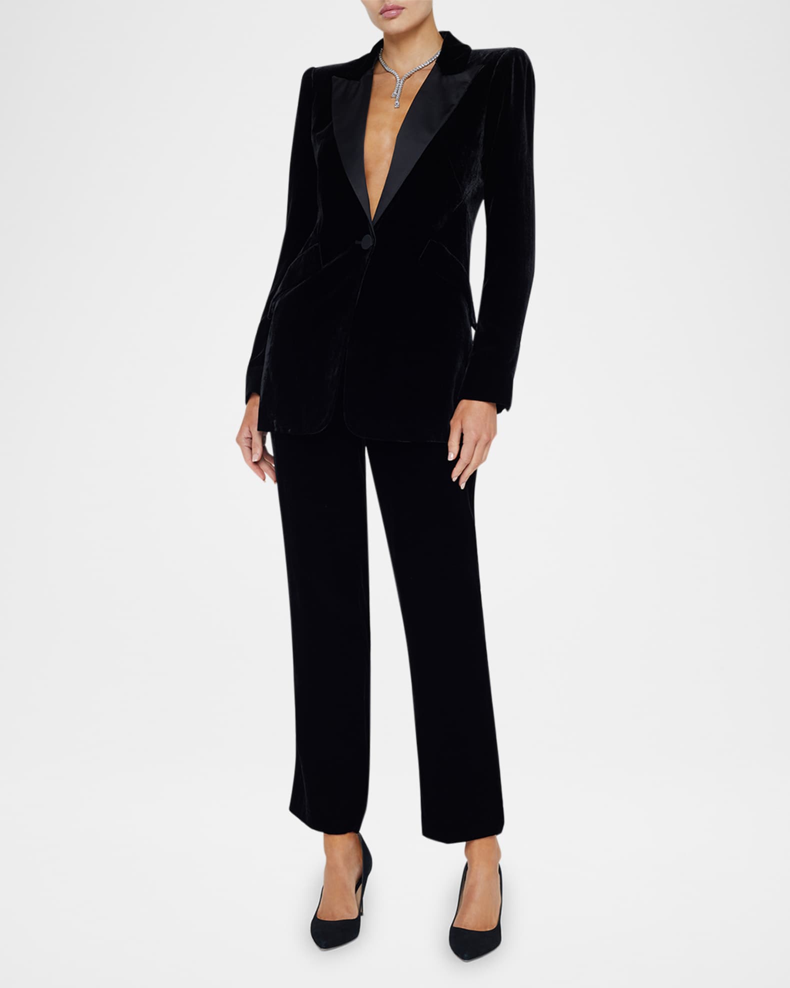 Sheila Structured Velvet Tux Blazer 1