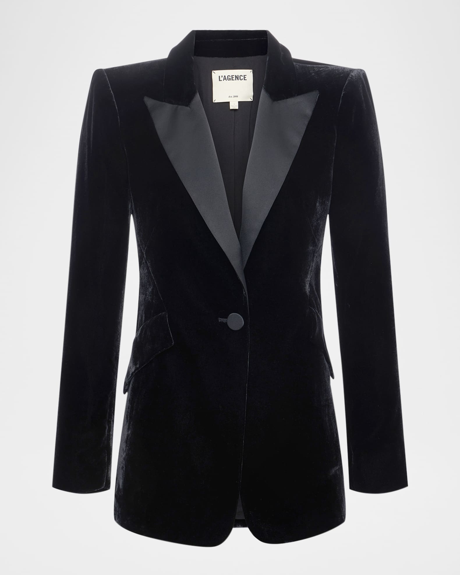 Sheila Structured Velvet Tux Blazer 0