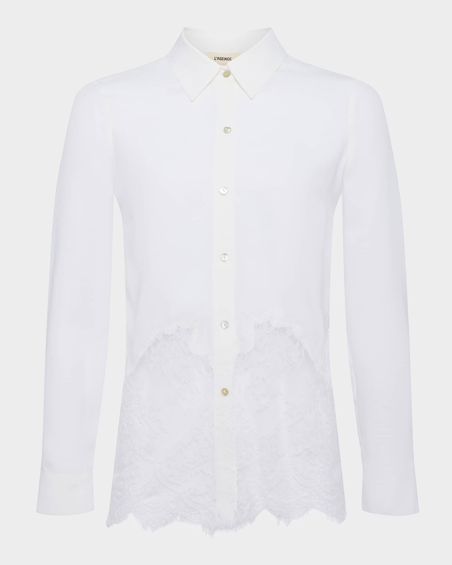 Adalee Lace Inset Satin Blouse 0