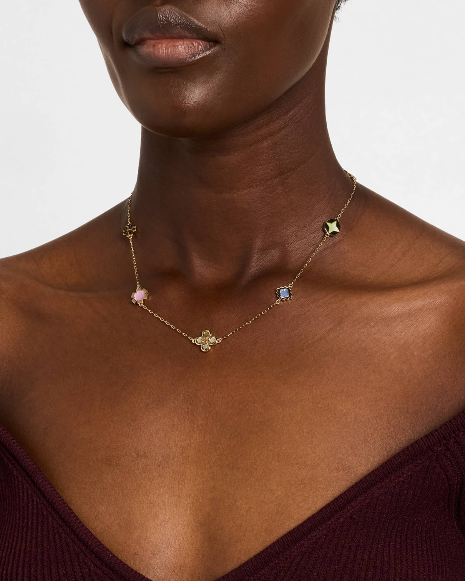 Tory burch clover necklace outlet