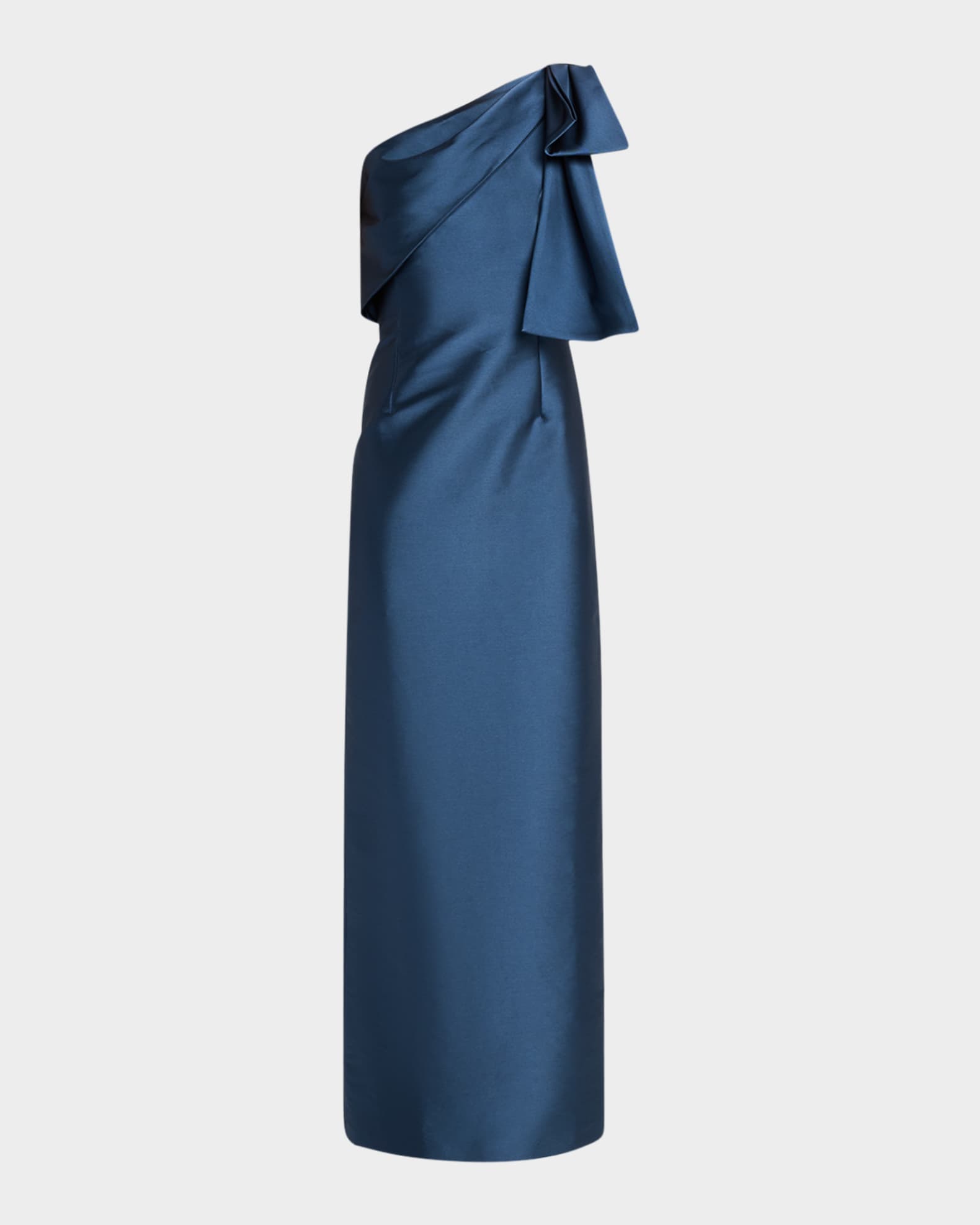 Bonne One Shoulder Bow Column Gown