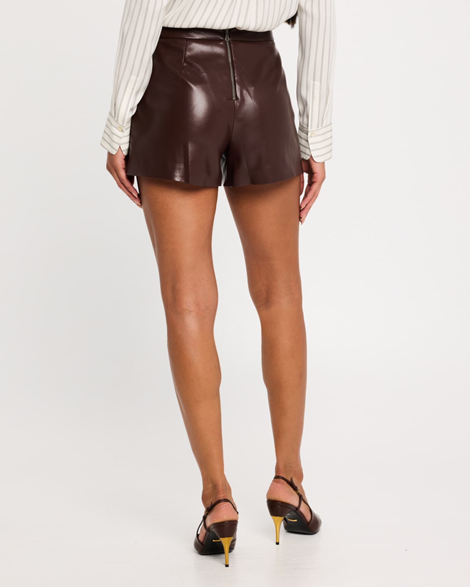 Alice and olivia leather shorts on sale