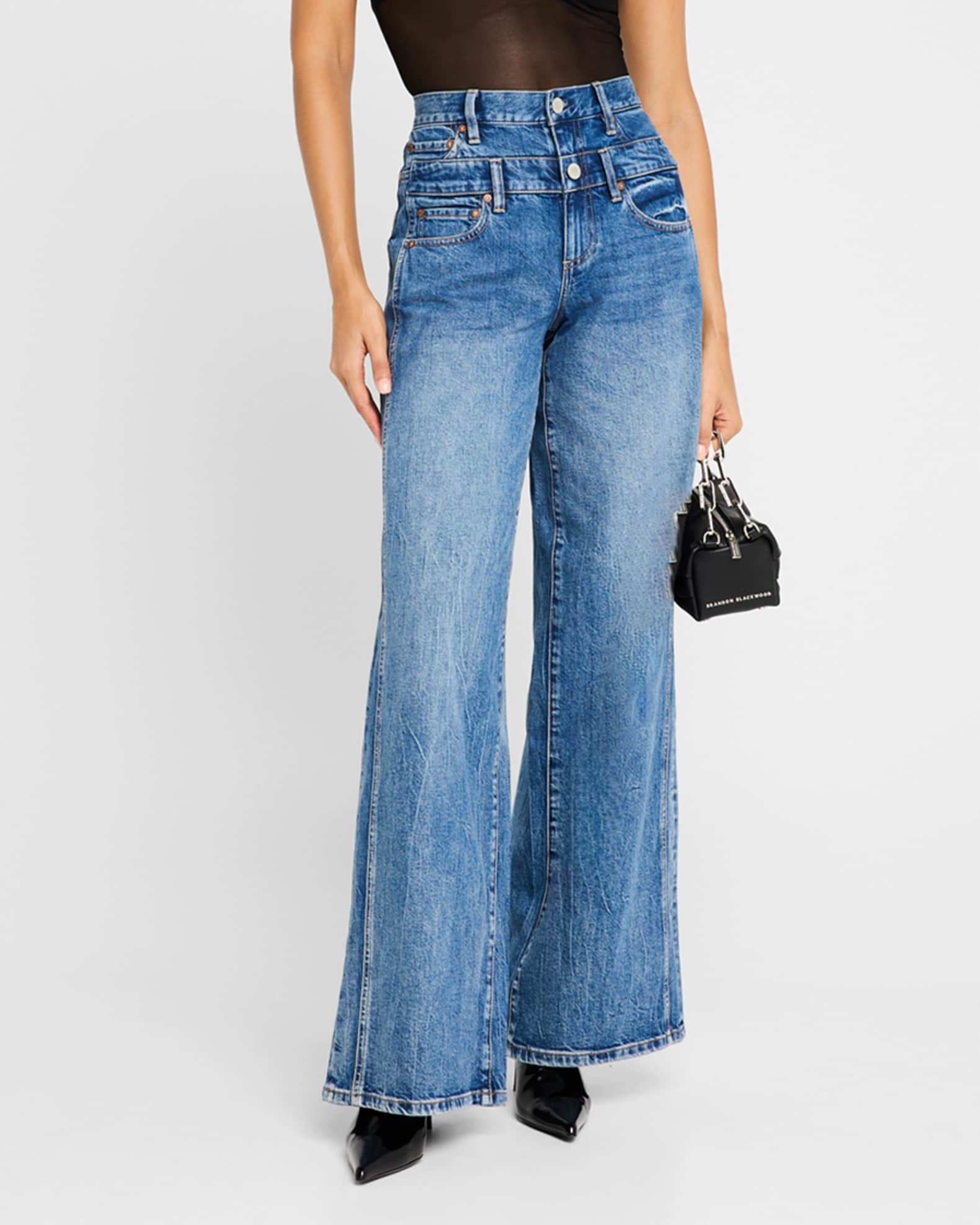 High-Rise Double Waistband Cool Jeans  1