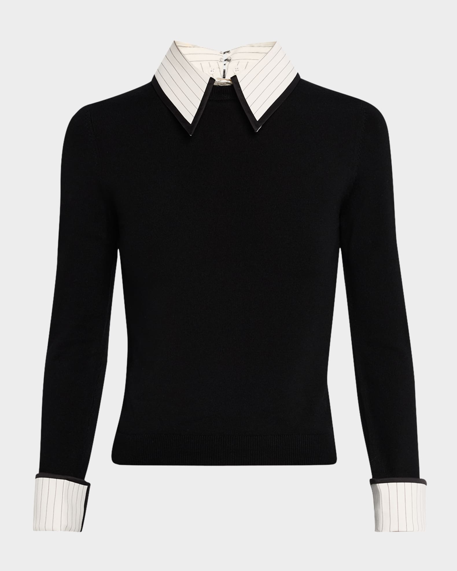 Womens black sweater with white collar new arrivals