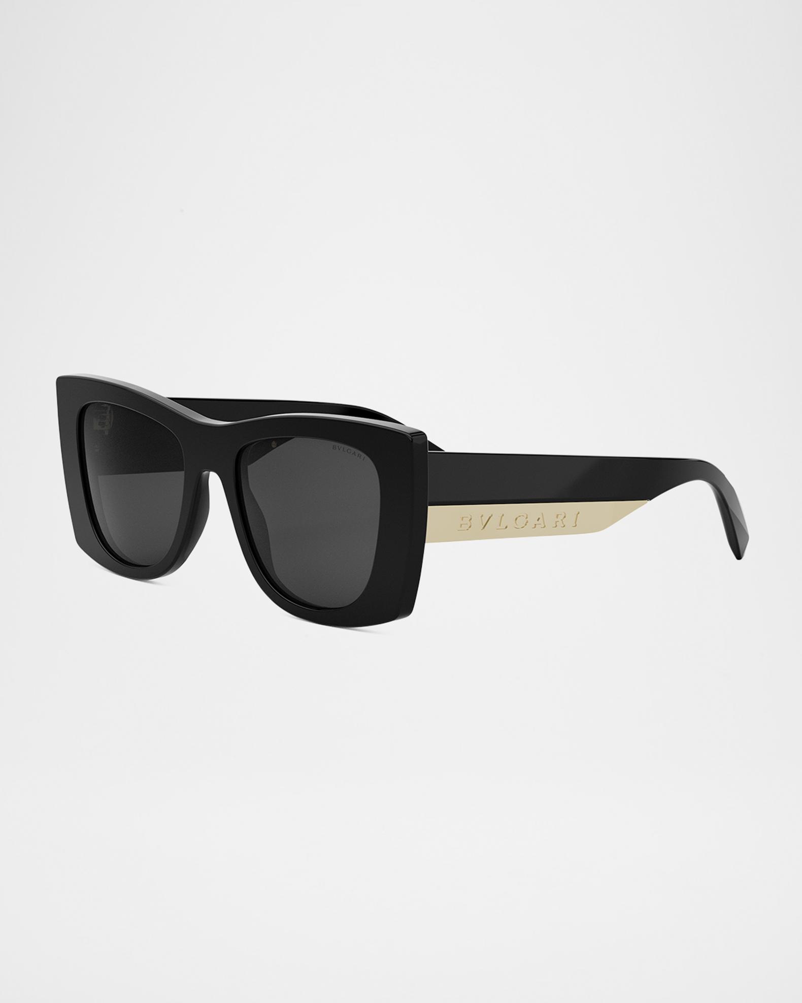 Bulgari Black Sunglasses with Gold Accents BVLGARI Round Metal & Nylon Sunglasses | Neiman Marcus main image 4