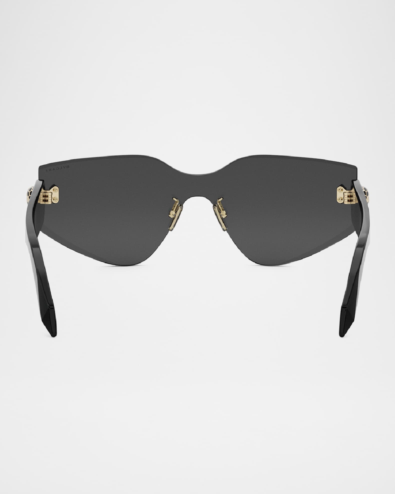付属品完備 BVLGARI sunglasses round rimless BVLGARI COIN Black Gradient Gold Jewel Strass Logo Round