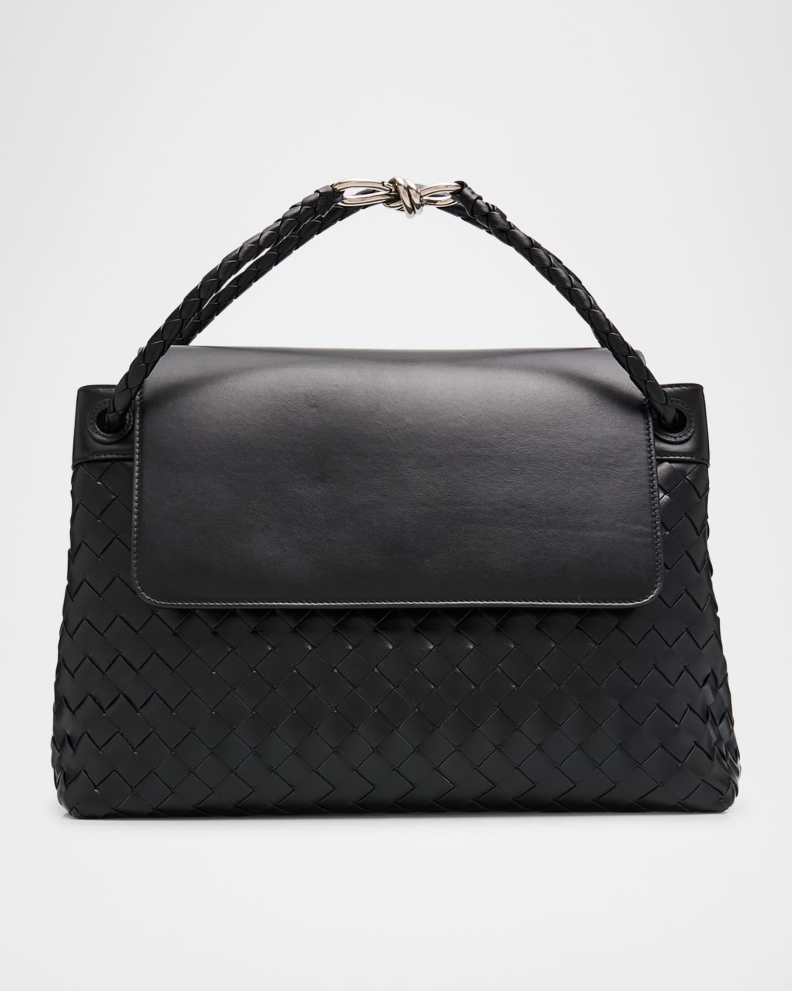 Men's Andiamo Medium Intrecciato Leather Messenger Bag 0