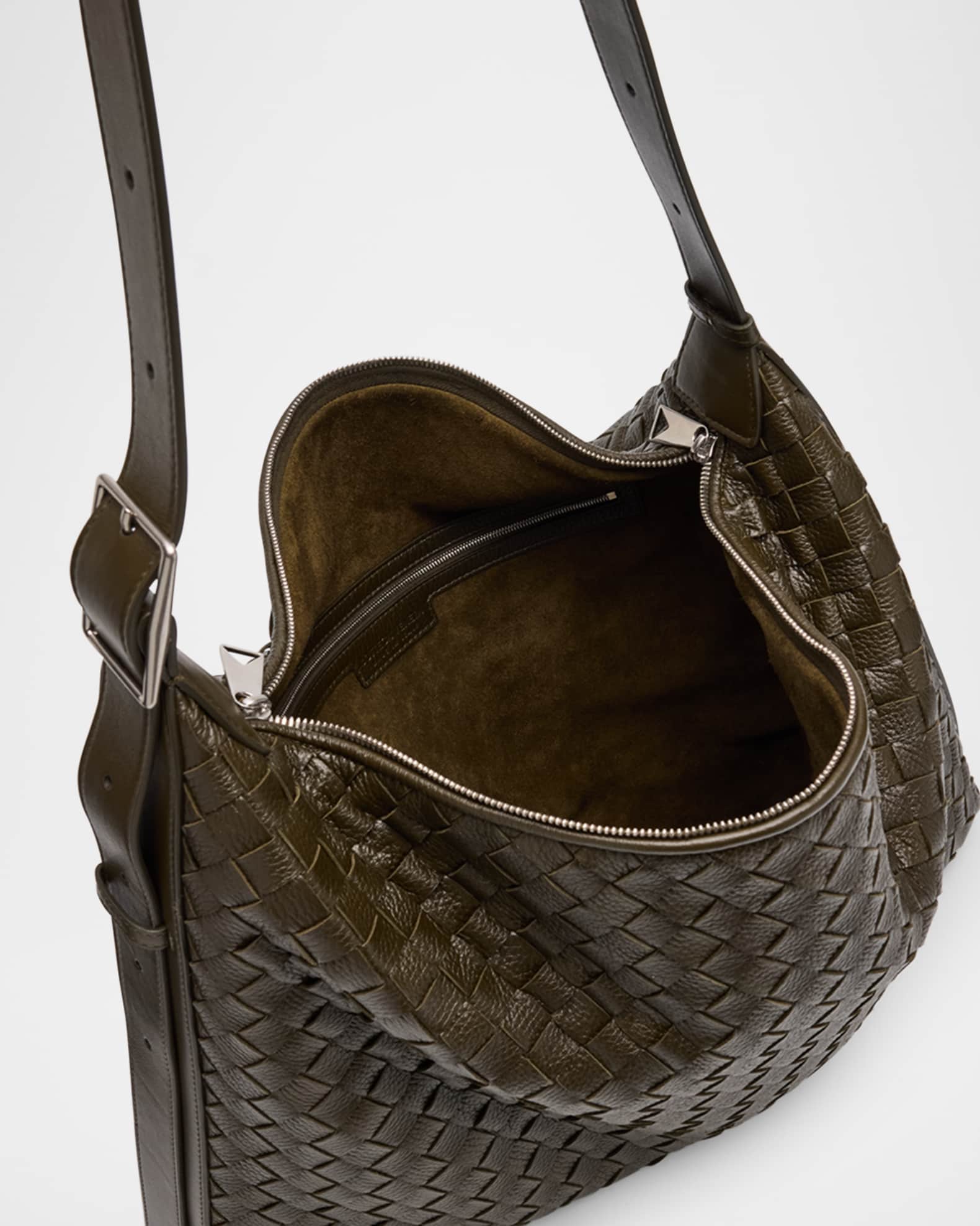 Bottega Veneta Men's Traveller Medium Intrecciato Leather