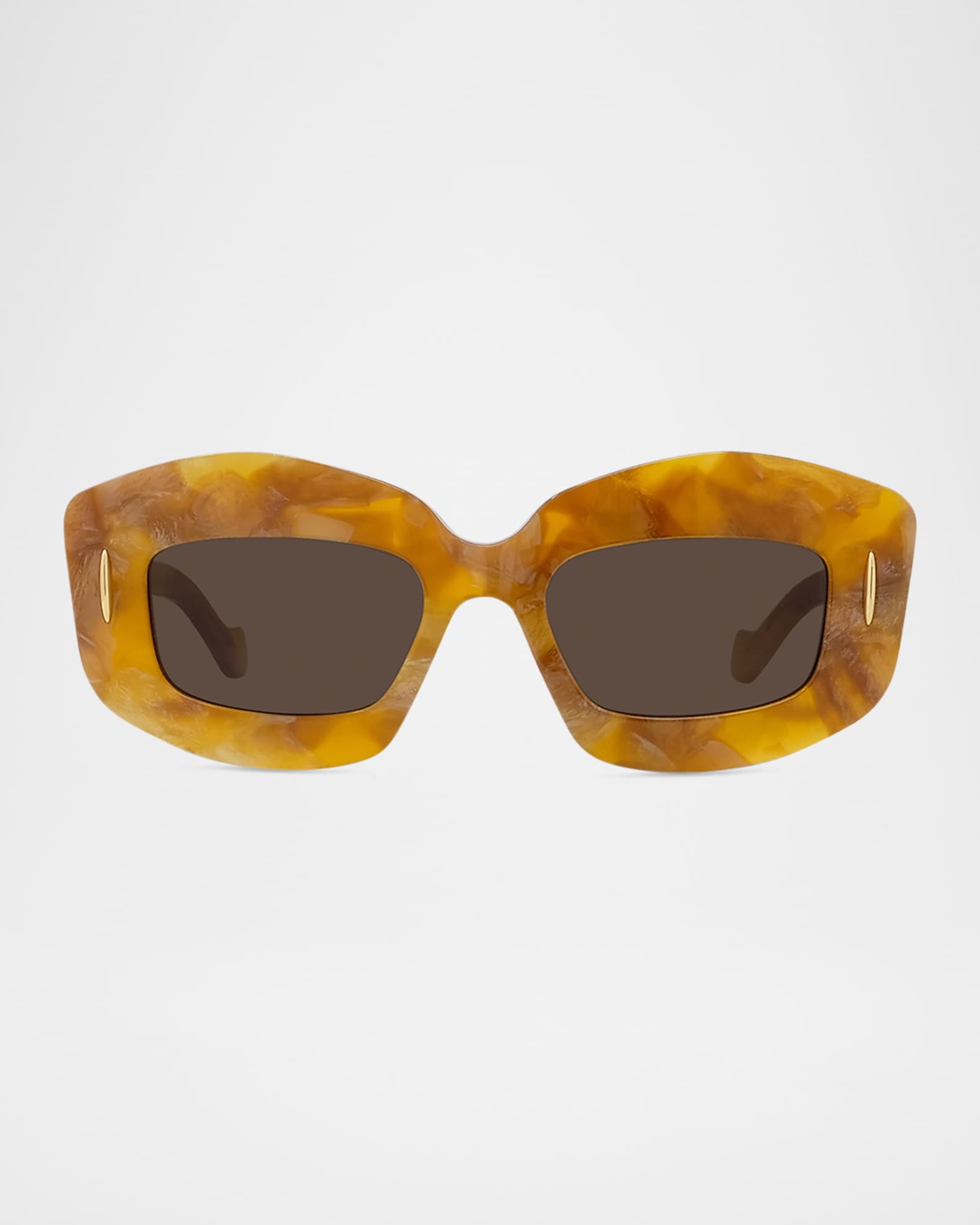 Men's Anagram Acetate and Nylon Rectangle Sunglasses 0