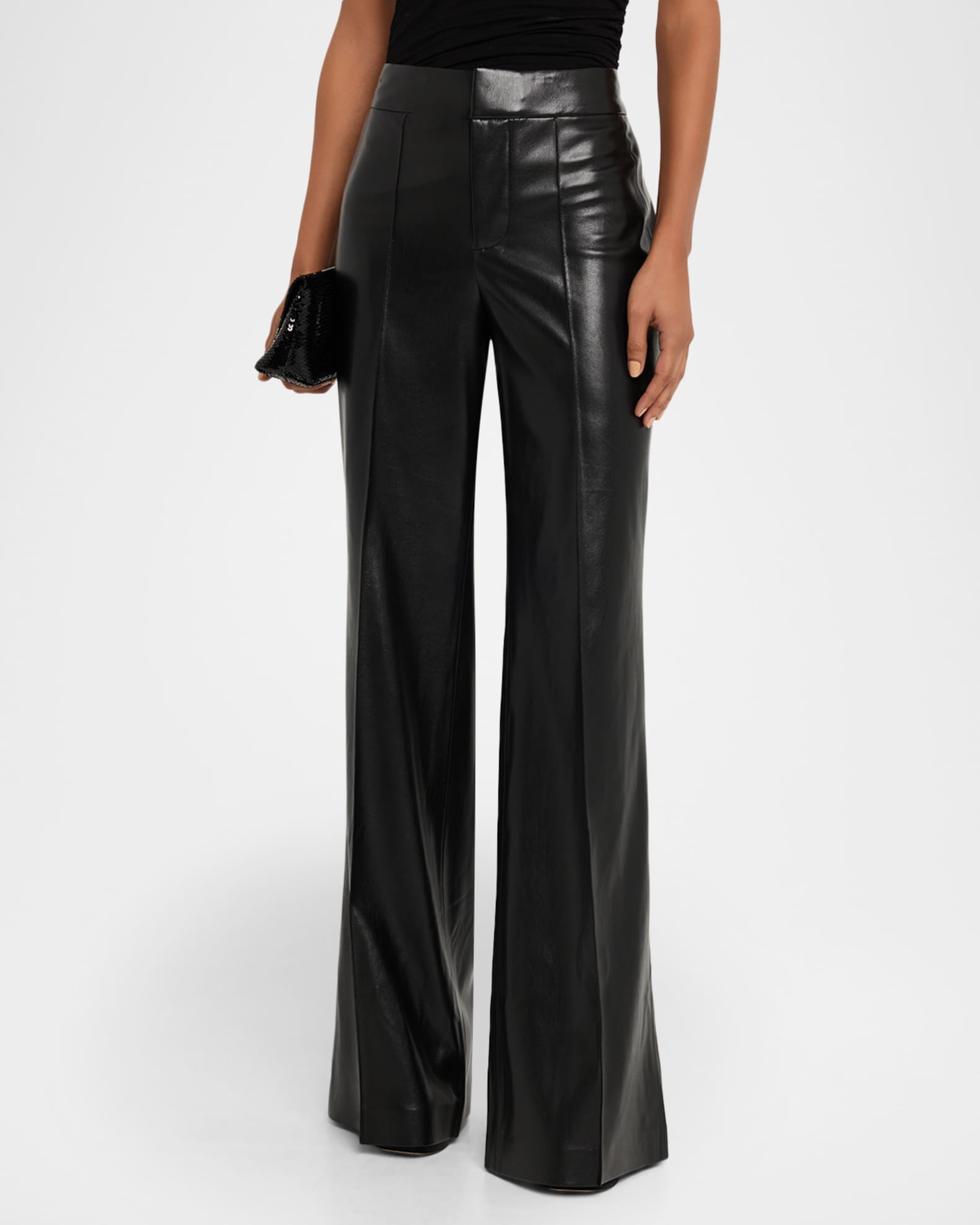 Alice + Olivia Dylan Vegan Leather Wide-Leg Pants | Neiman Marcus