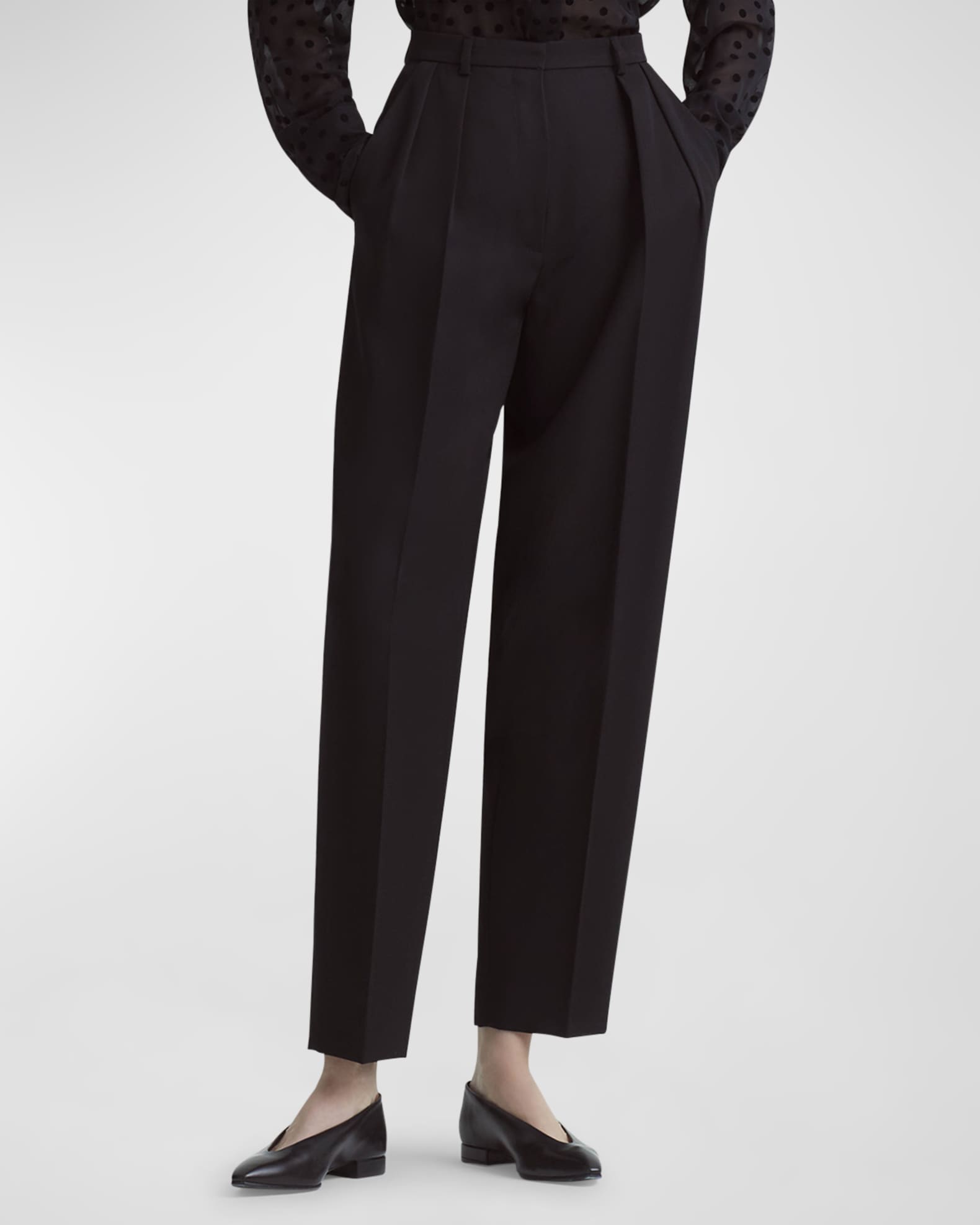 Emmett Straight-Leg Wool Trousers  1