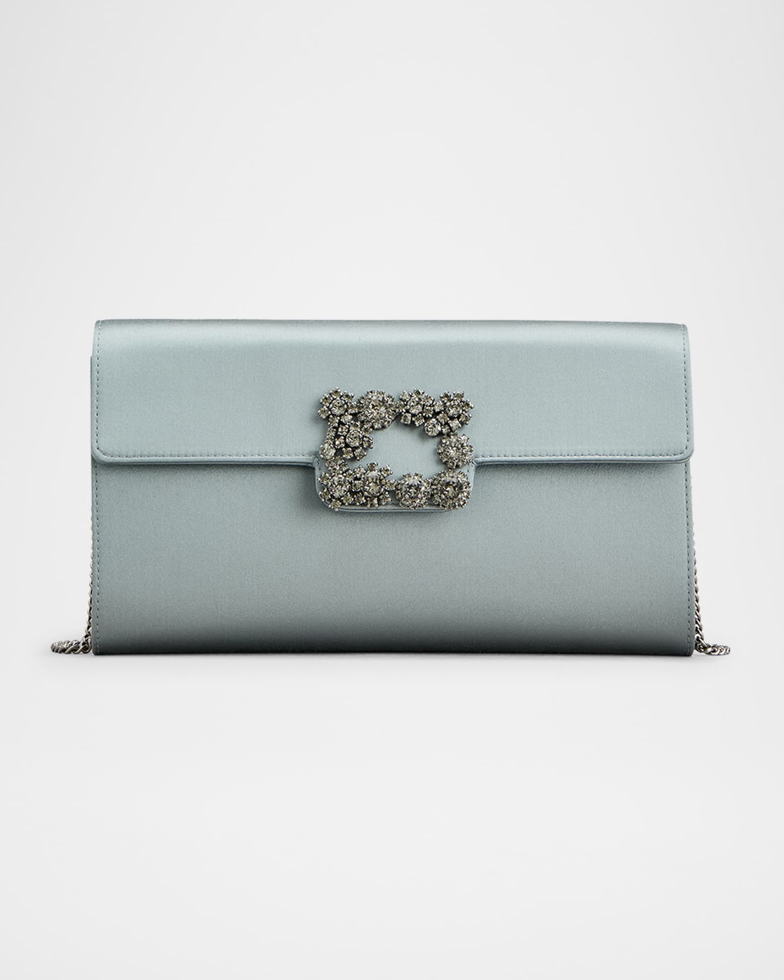 ハンドバッグ Roger Vivier Envelope Flap Flower Buckle Handbag Roger Vivier Flower Buckle Envelope Flap Satin Clutch Bag