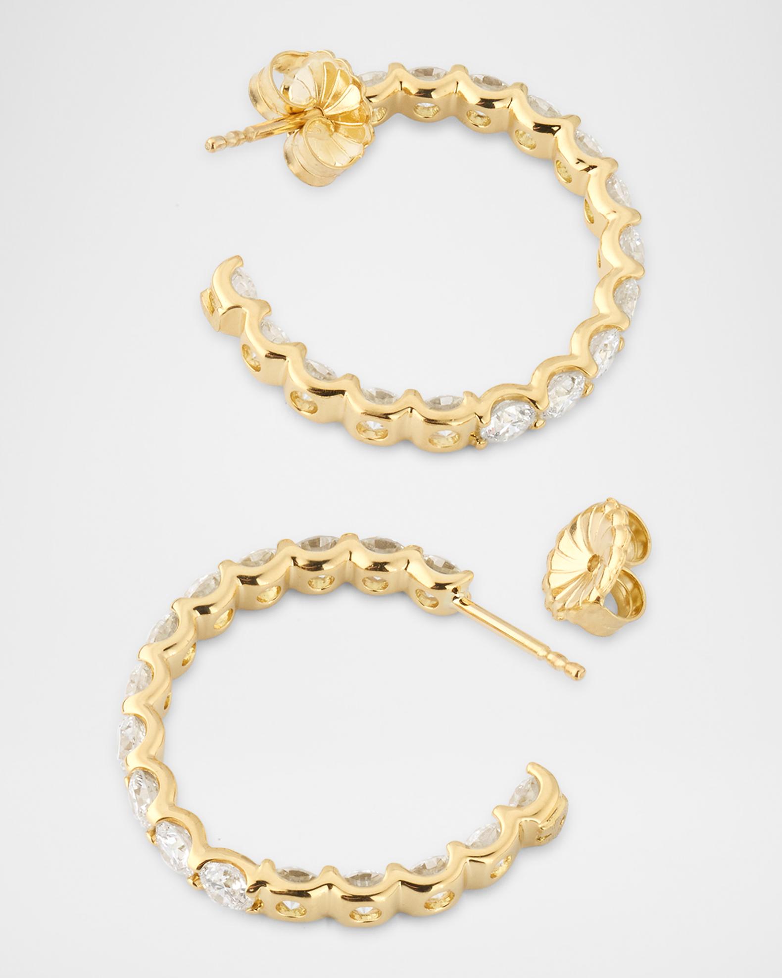 Neiman Marcus Diamonds 18K Yellow Gold Inside Out Diamond Hoop Earrings ...