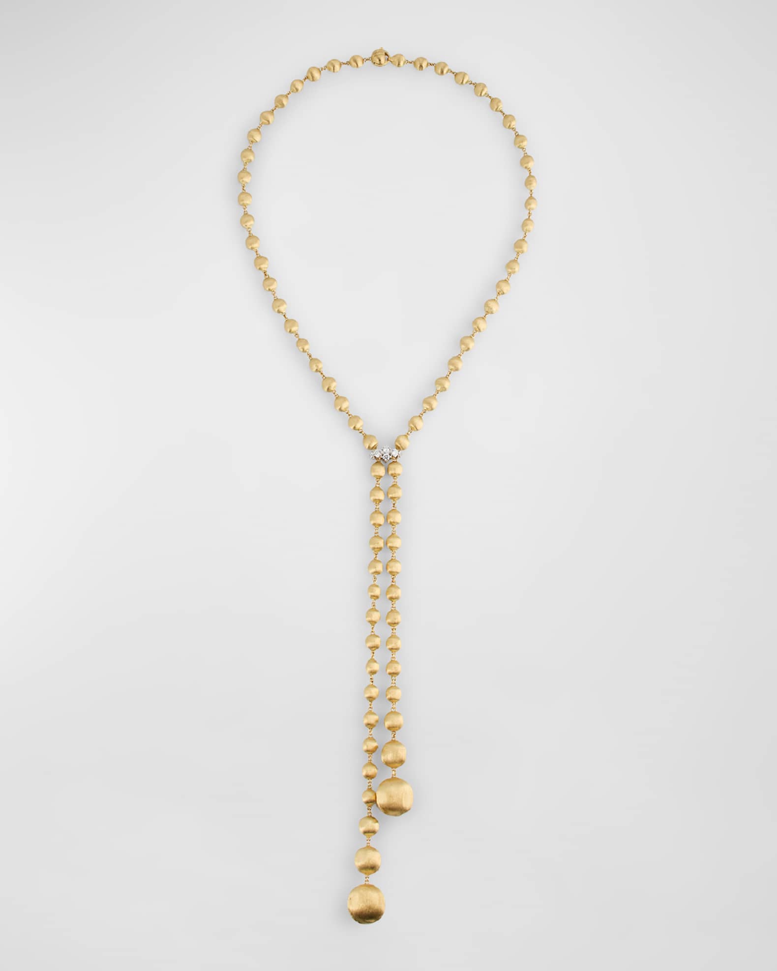 18K Yellow Gold Lariat Necklace with Diamonds 0