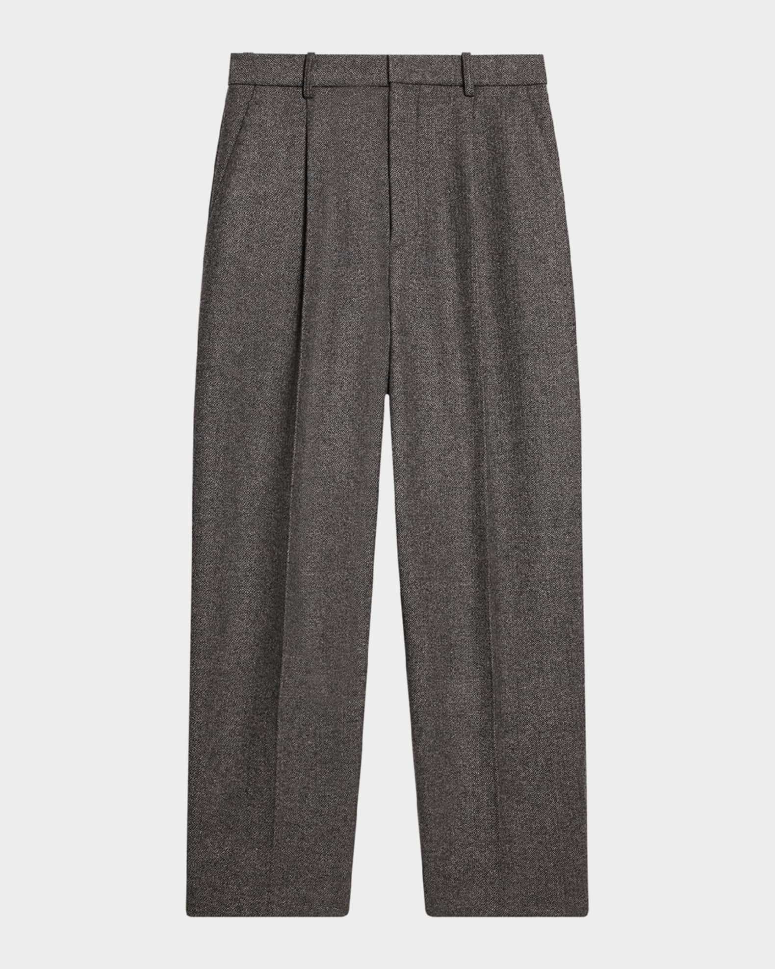 Men’s Melange Wool Pleated Pants 0